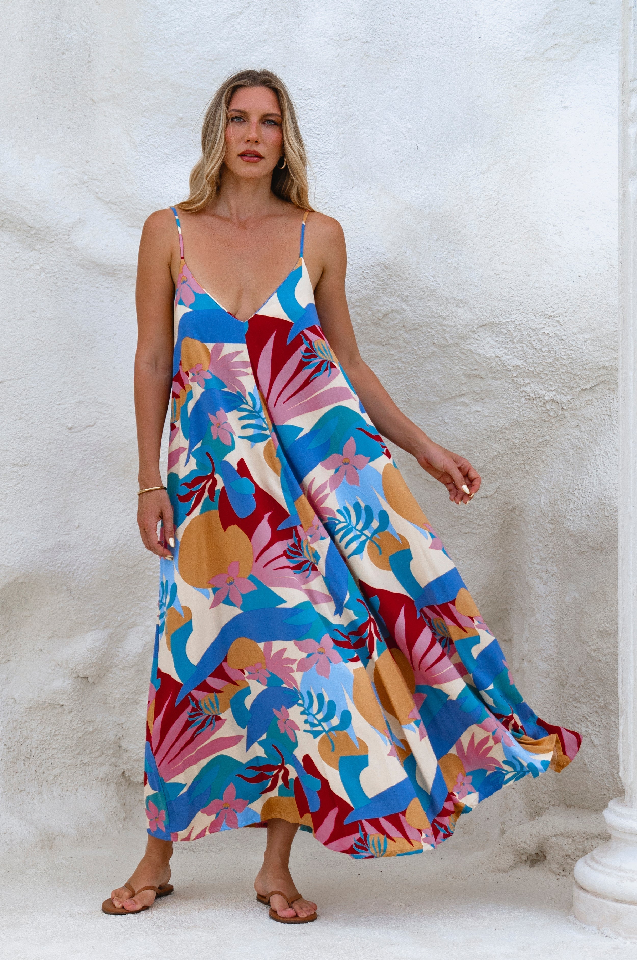 Silky Wind Strappy Maxi Dress-thumbmail-6