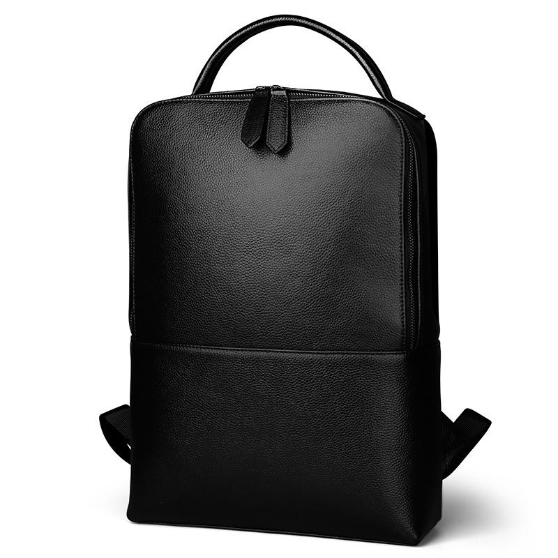 Skald Black Pebbled Leather Backpack | Slim Black Leather Backpack-thumbmail-4
