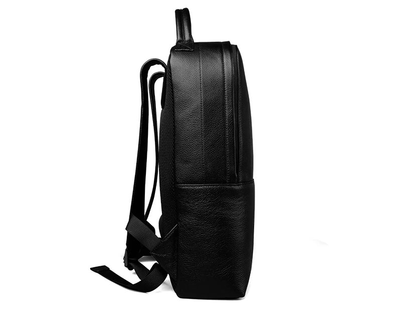 Skald Black Pebbled Leather Backpack | Slim Black Leather Backpack-thumbmail-5