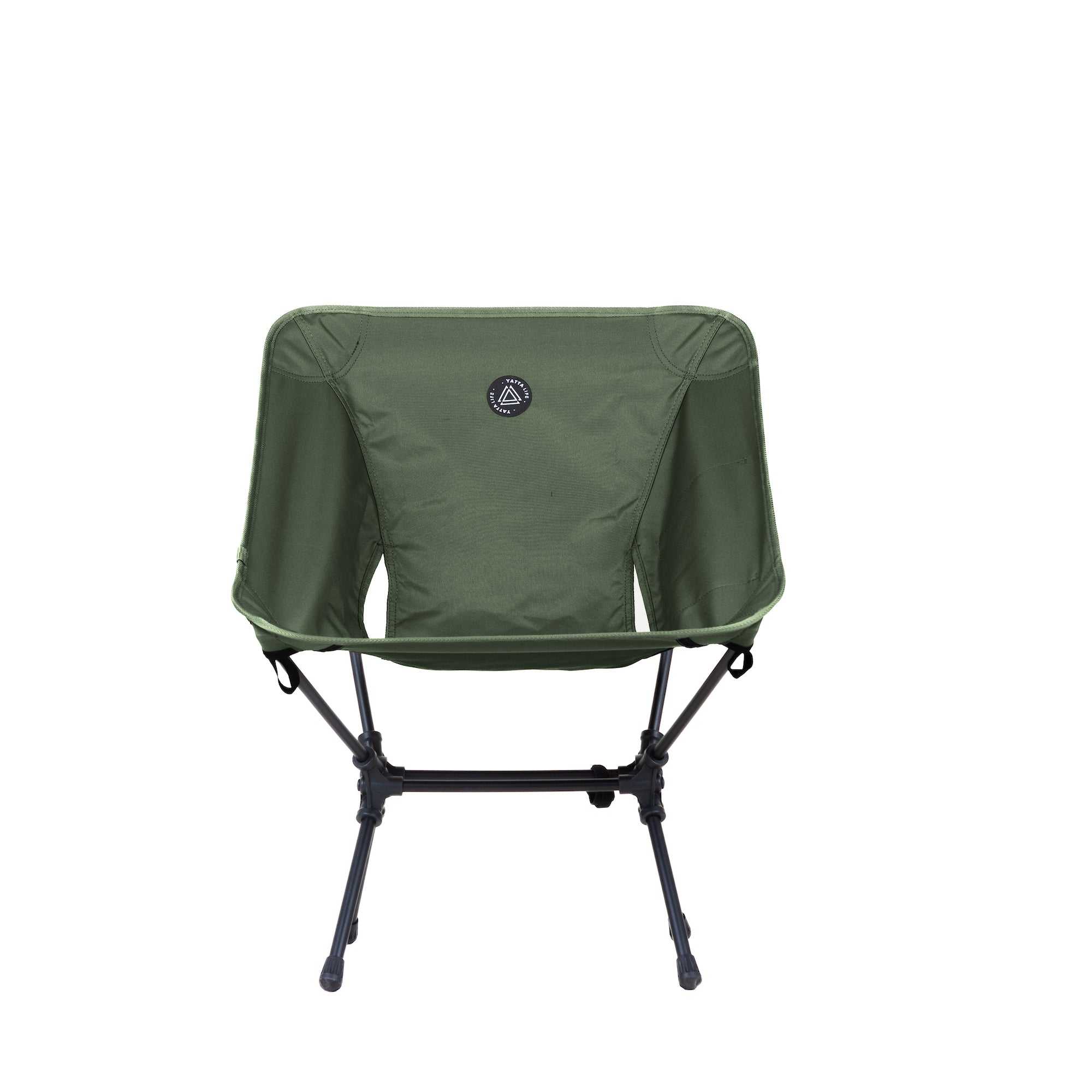 Low Back Ultralight Folding Camping Chairs With Storage Pouch - Khaki-thumbmail-1