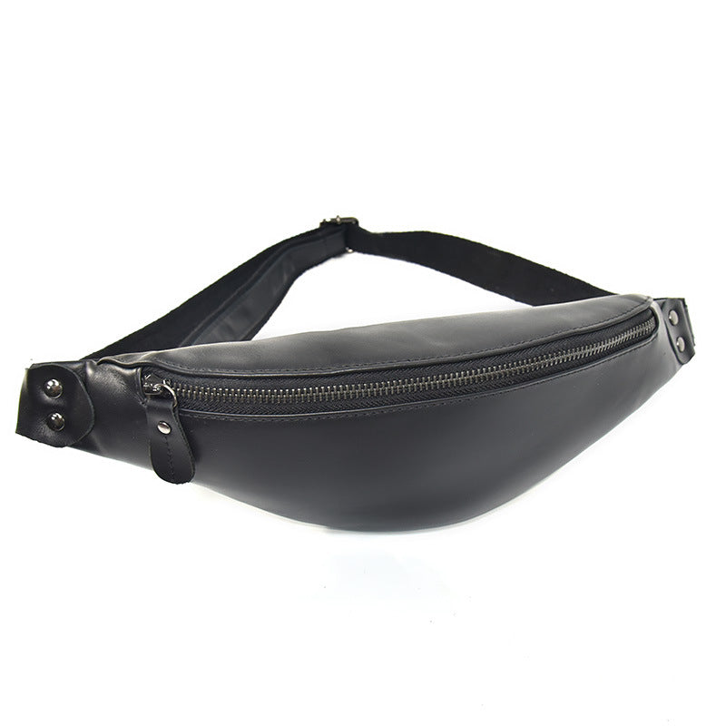 Sigrid Smooth Black Leather Waist Bag | Smooth Black Leather Fanny Pack-thumbmail-9