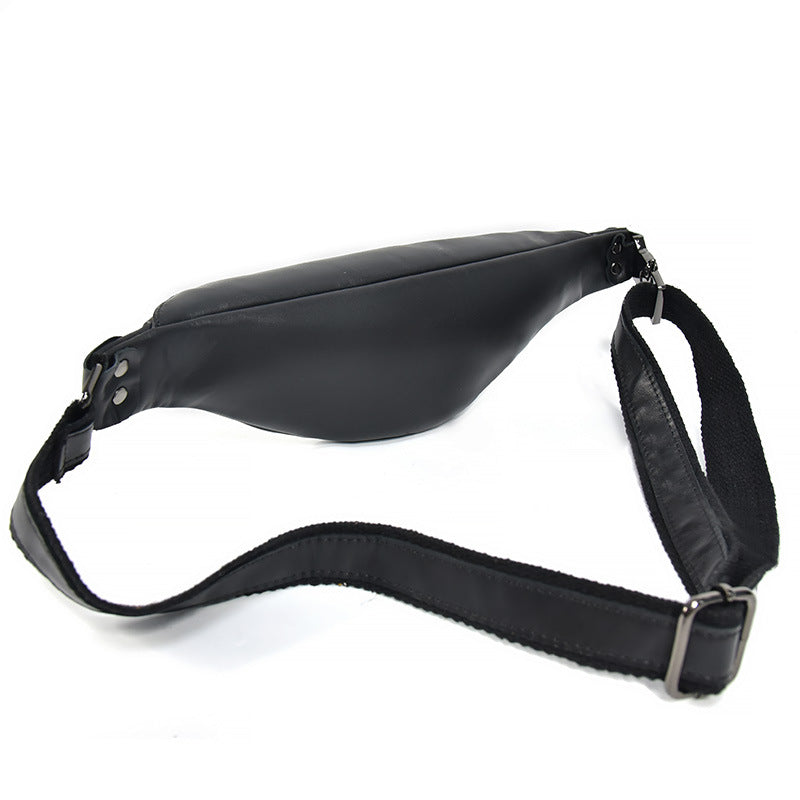 Sigrid Smooth Black Leather Waist Bag | Smooth Black Leather Fanny Pack-thumbmail-5