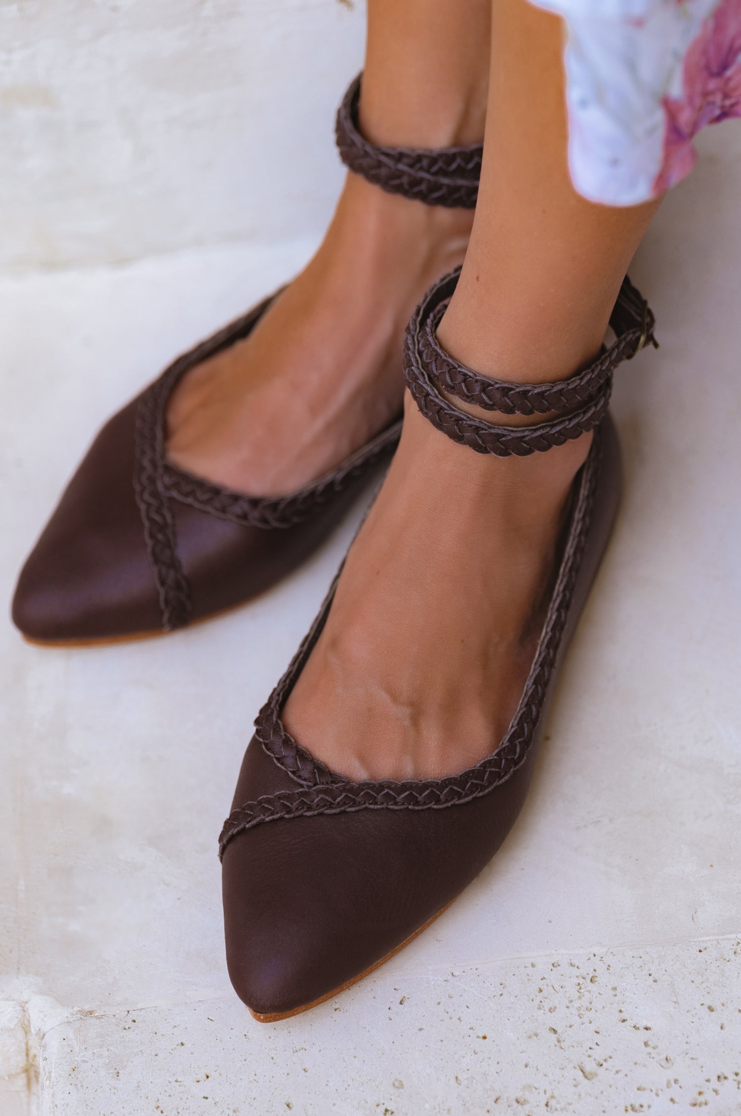 Soiree Pointy Toe Leather Ballet Flats-thumbmail-1