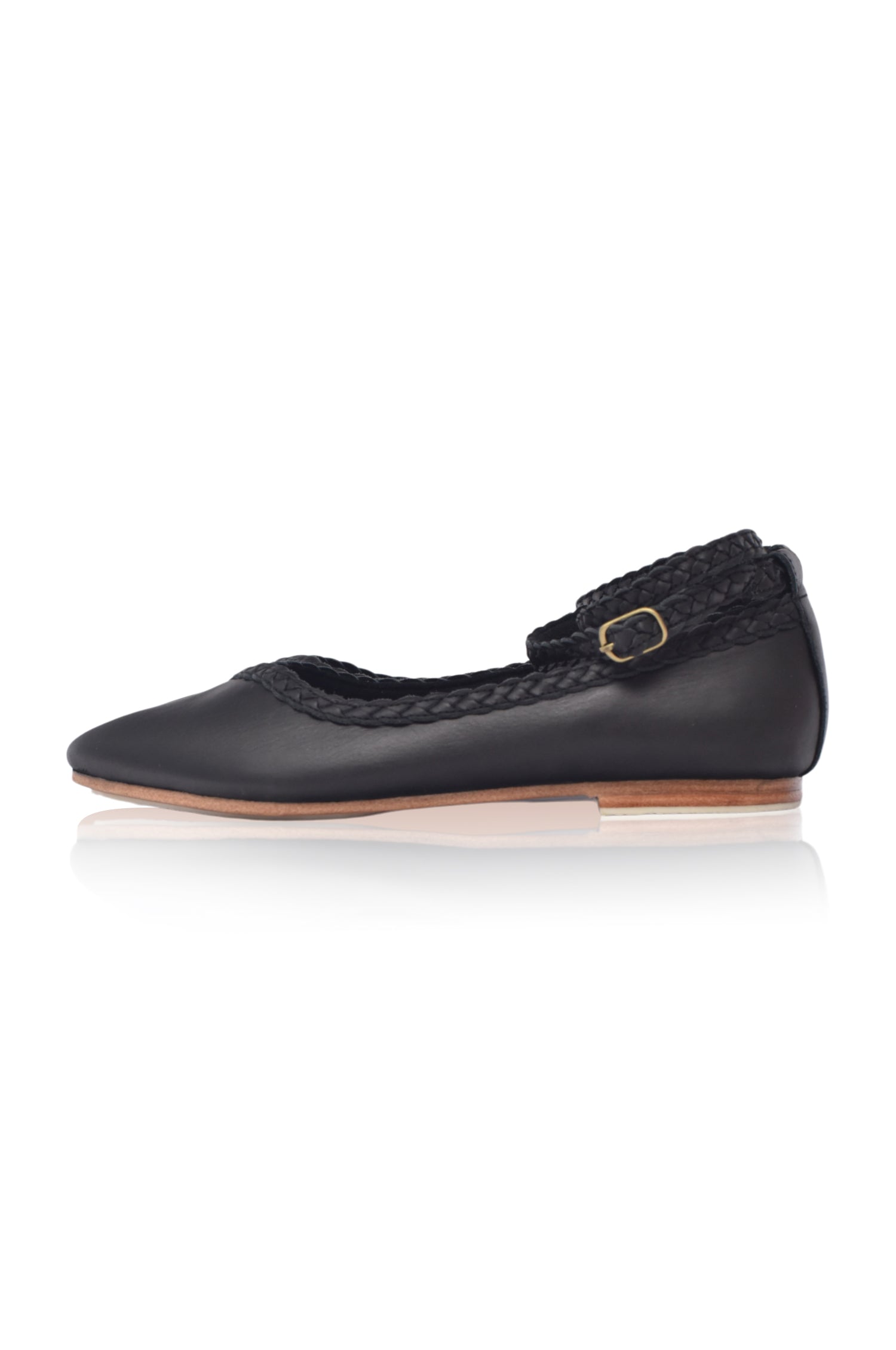 Soiree Pointy Toe Leather Ballet Flats-thumbmail-5