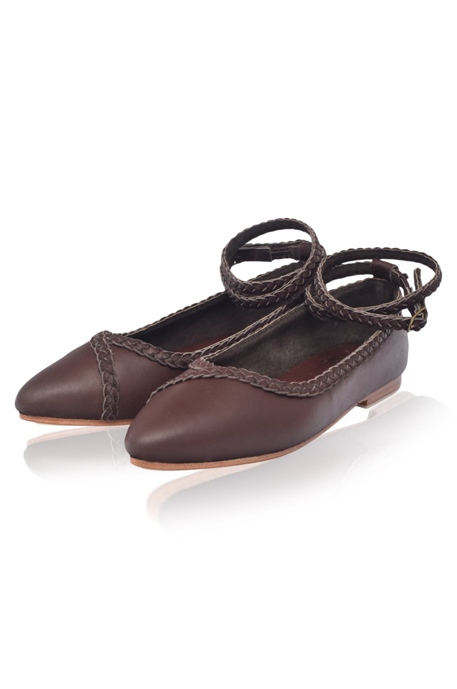 Soiree Pointy Toe Leather Ballet Flats-thumbmail-2