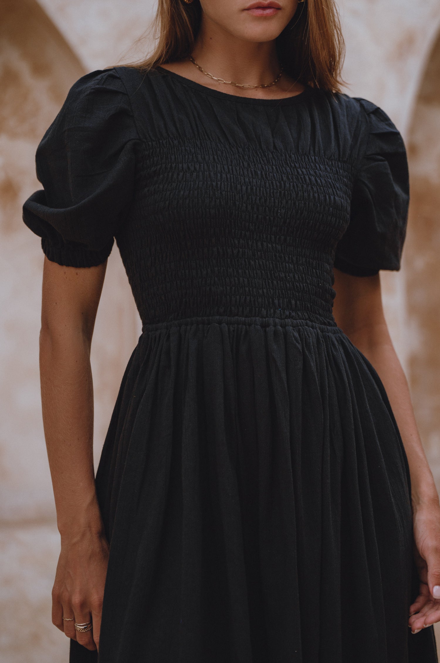 Sophie Smocked Linen Midi Dress-thumbmail-10