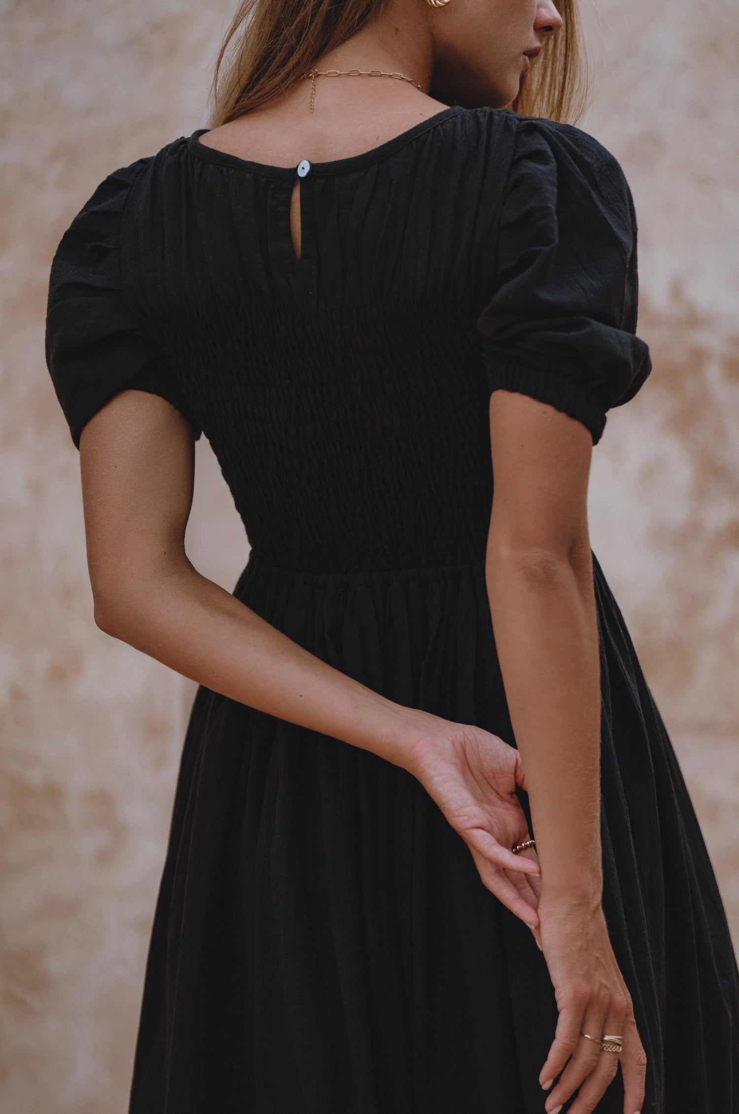 Sophie Smocked Linen Midi Dress-thumbmail-3