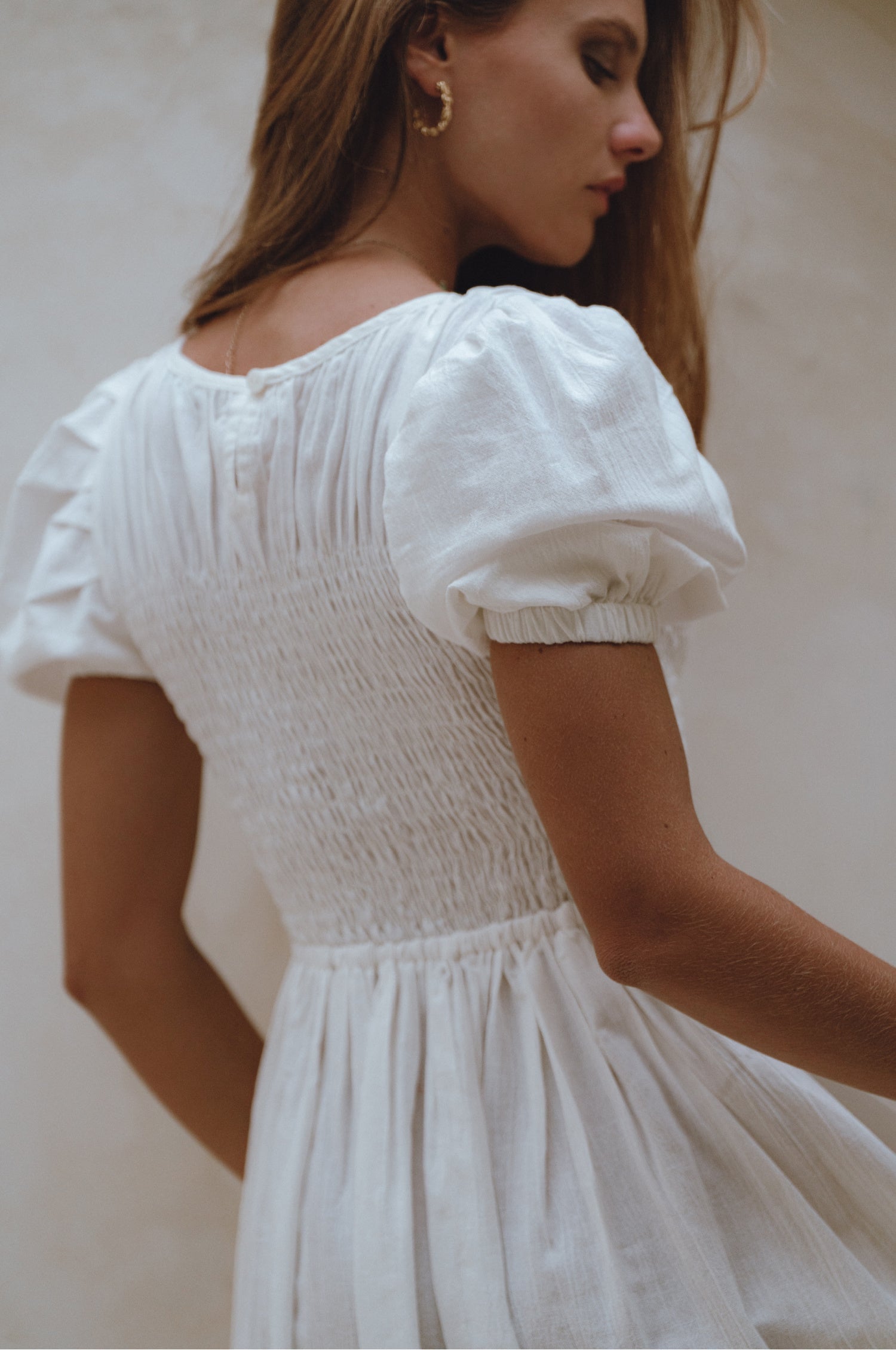Sophie Smocked Linen Midi Dress-thumbmail-3