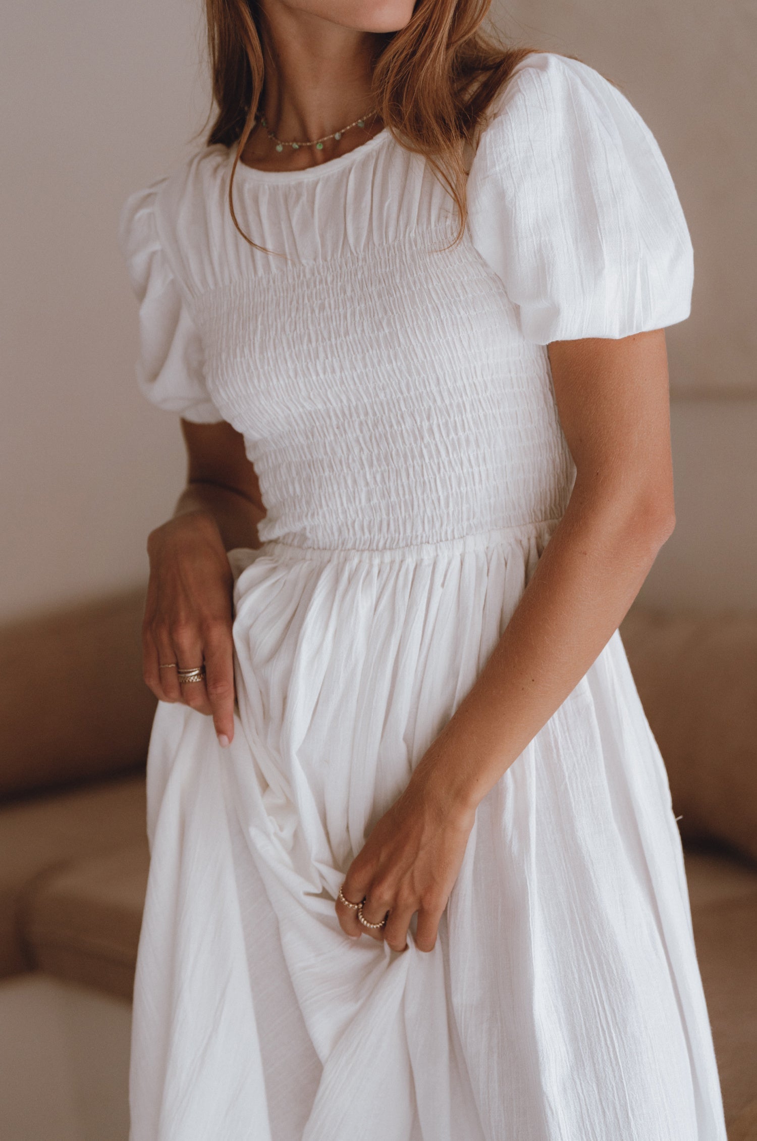 Sophie Smocked Linen Midi Dress-thumbmail-12