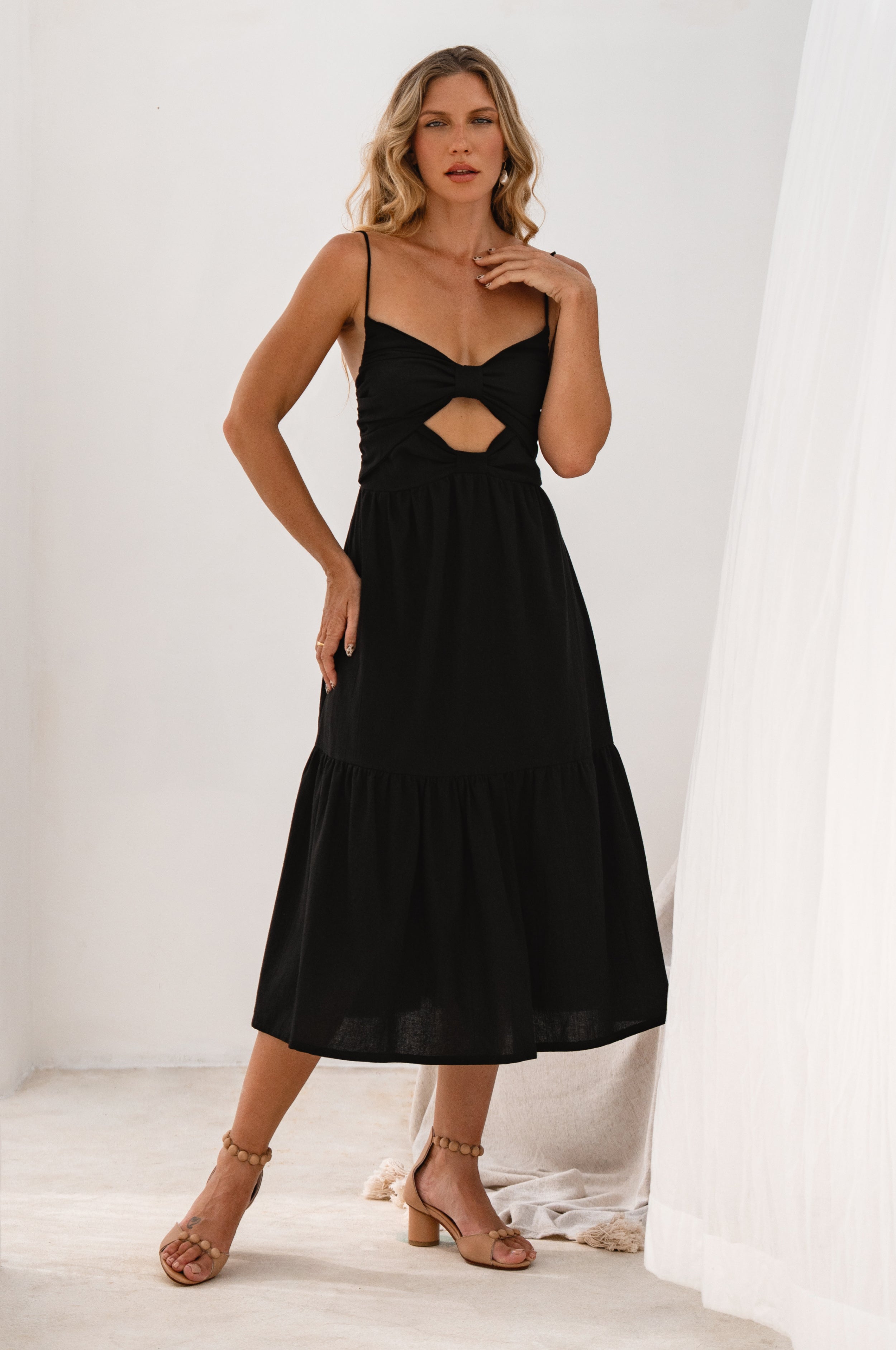 Sun Island Strappy Midi Dress-thumbmail-1
