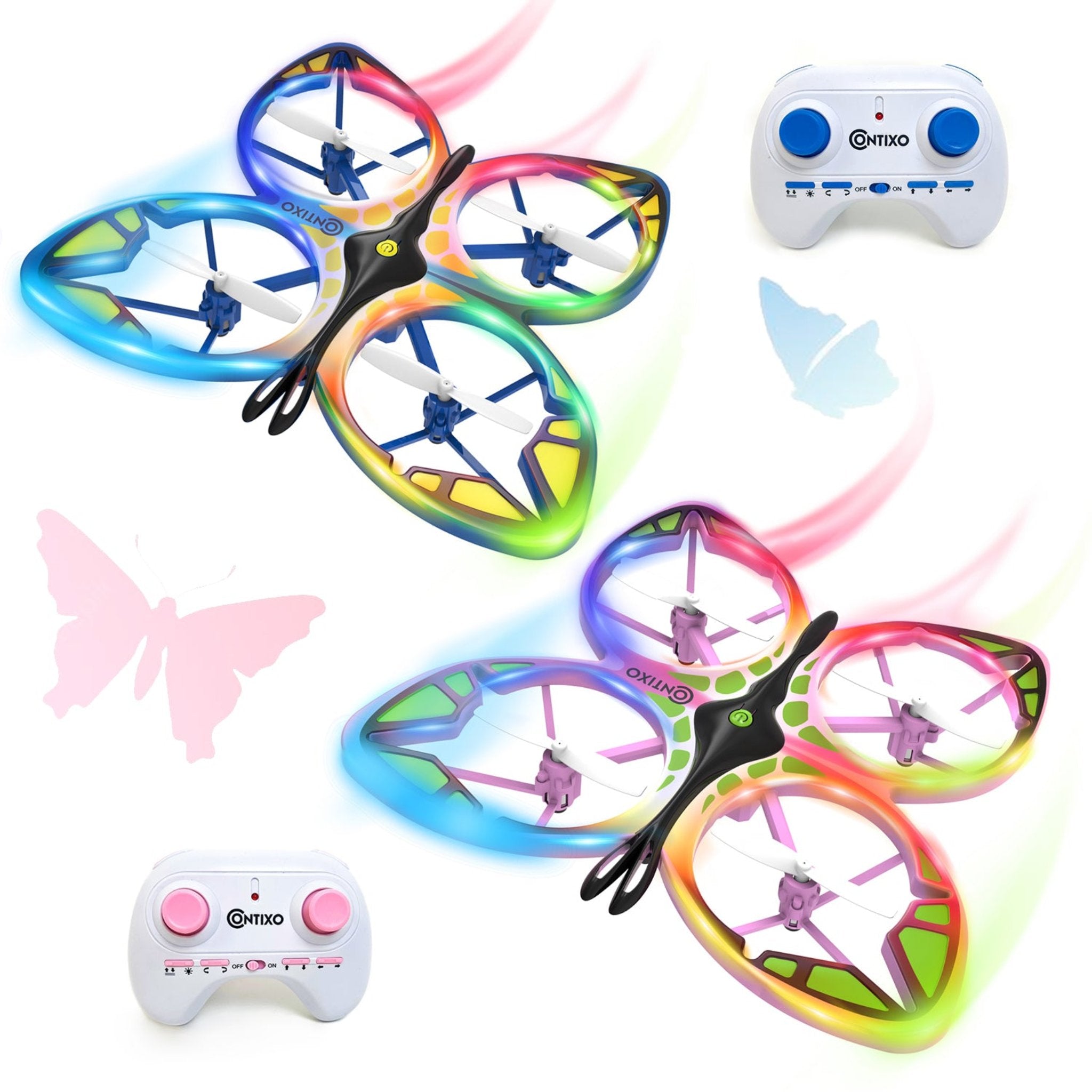 Contixo TD2 Butterfly Kids Drone - LED Lights, 360- Stunts, 14-thumbmail-2