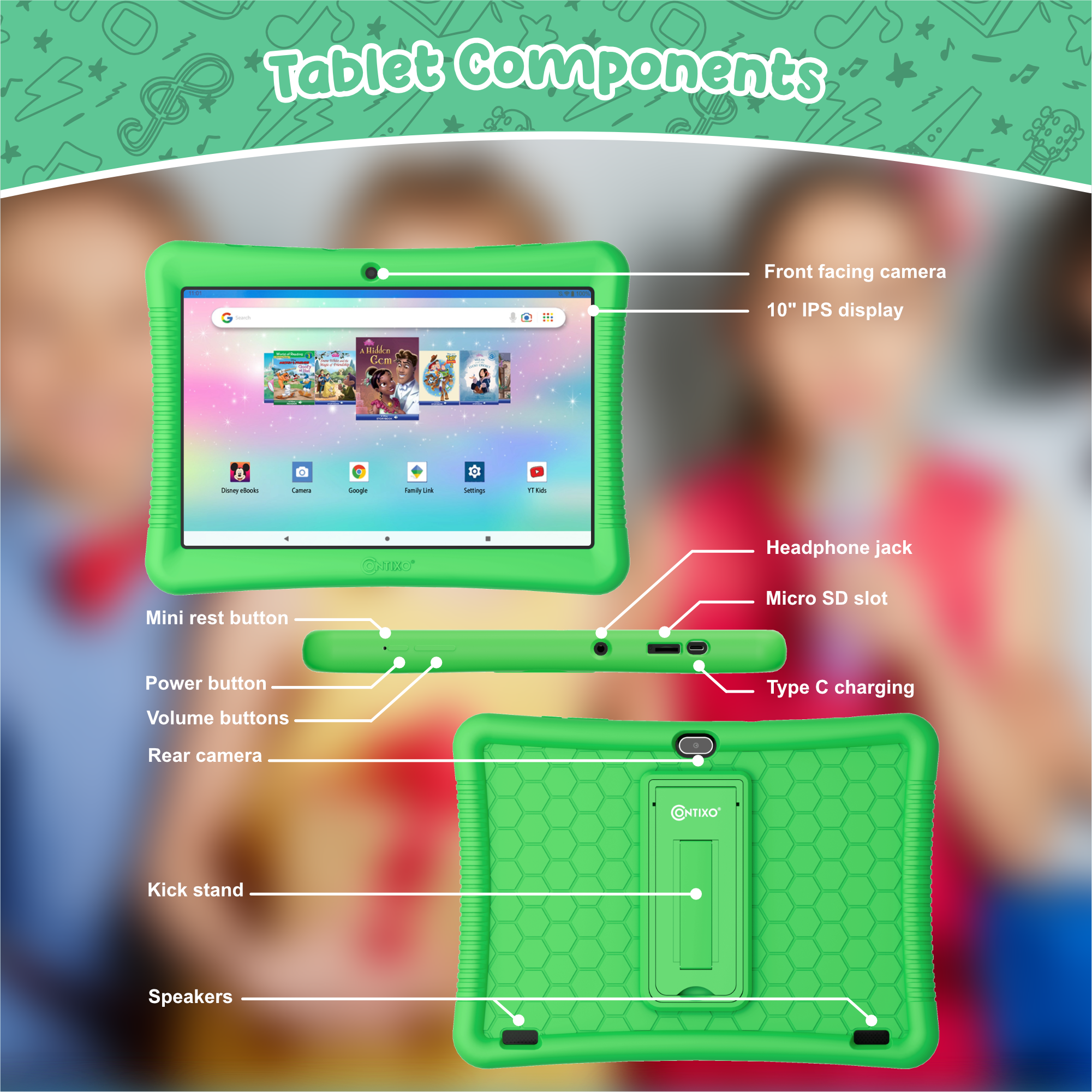 Contixo K102 10" Kids Tablet With Kids Bluetooth Karaoke and Two Microphones-thumbmail-19