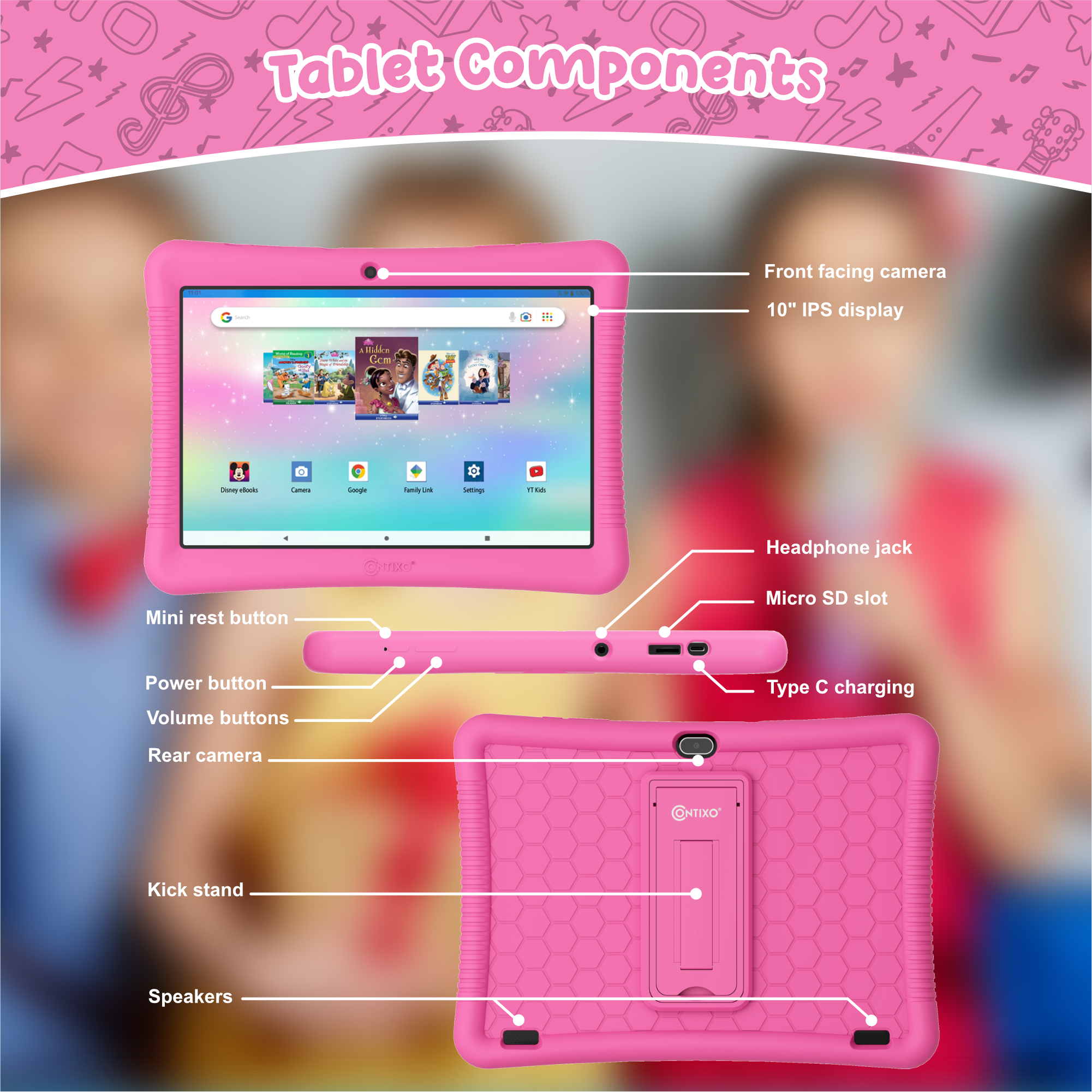 Contixo K102 10" Kids Tablet With Kids Bluetooth Karaoke and Two Microphones-thumbmail-30