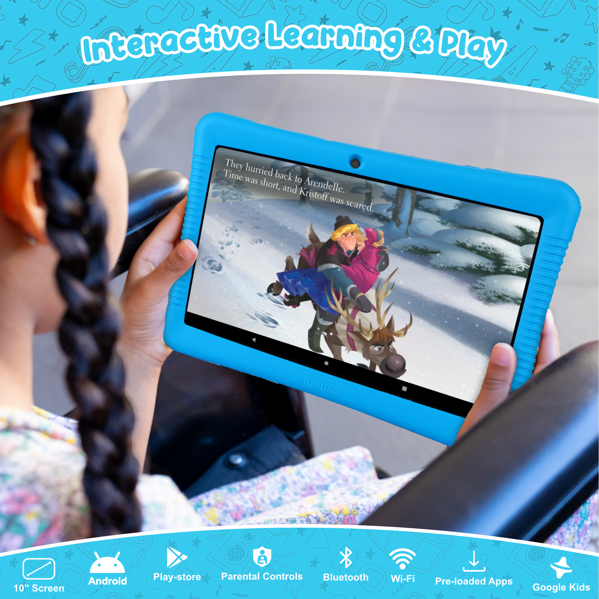 Contixo K102 10" Kids Tablet With Kids Bluetooth Karaoke and Two Microphones-thumbmail-5