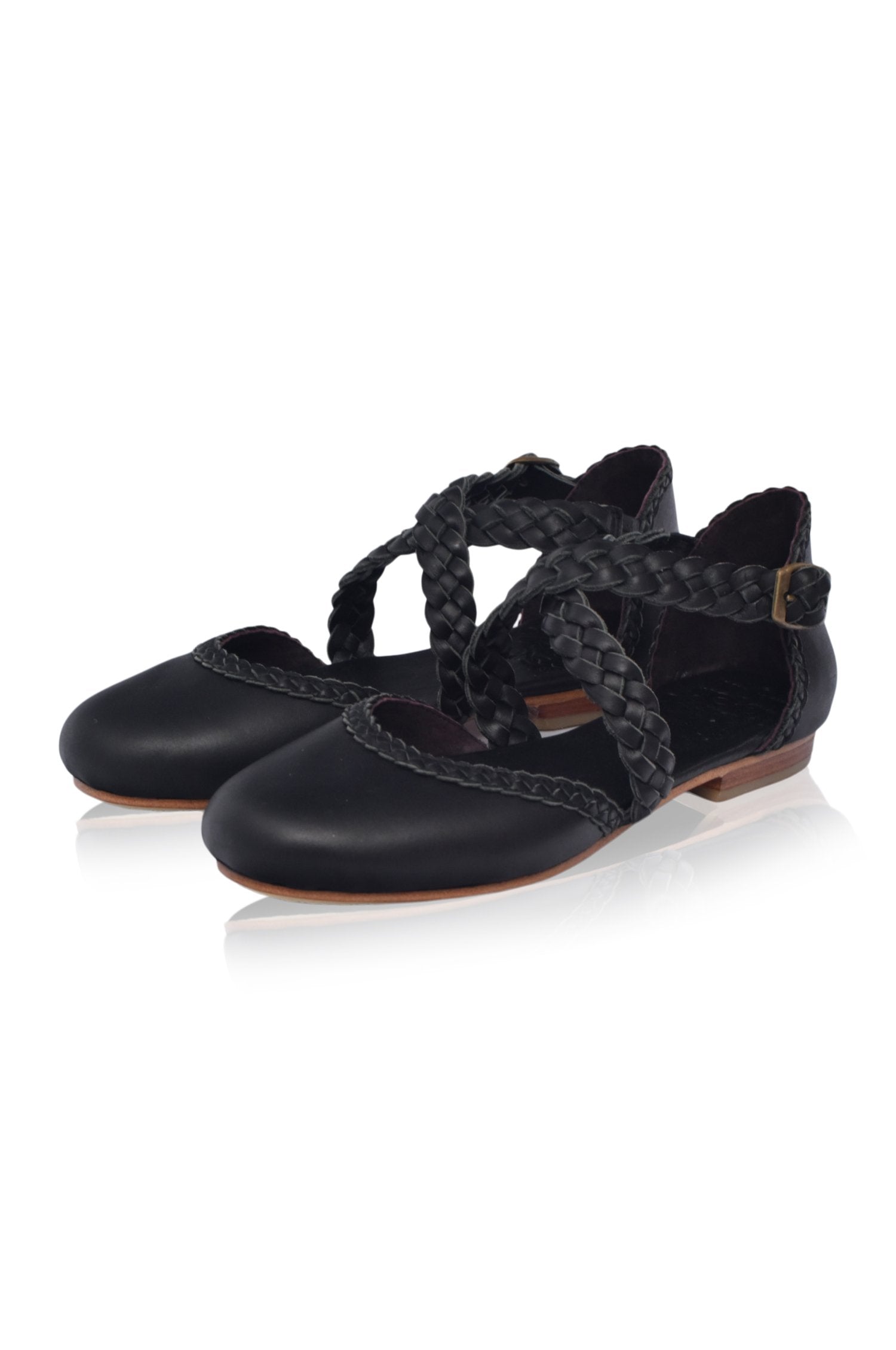Tallulah Braided Leather Flats-thumbmail-2