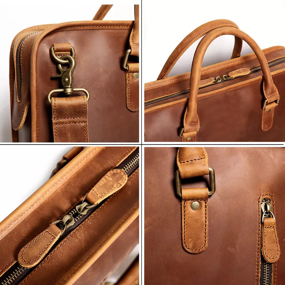 The Hemming Leather Laptop Bag | Vintage Leather Briefcase-thumbmail-5
