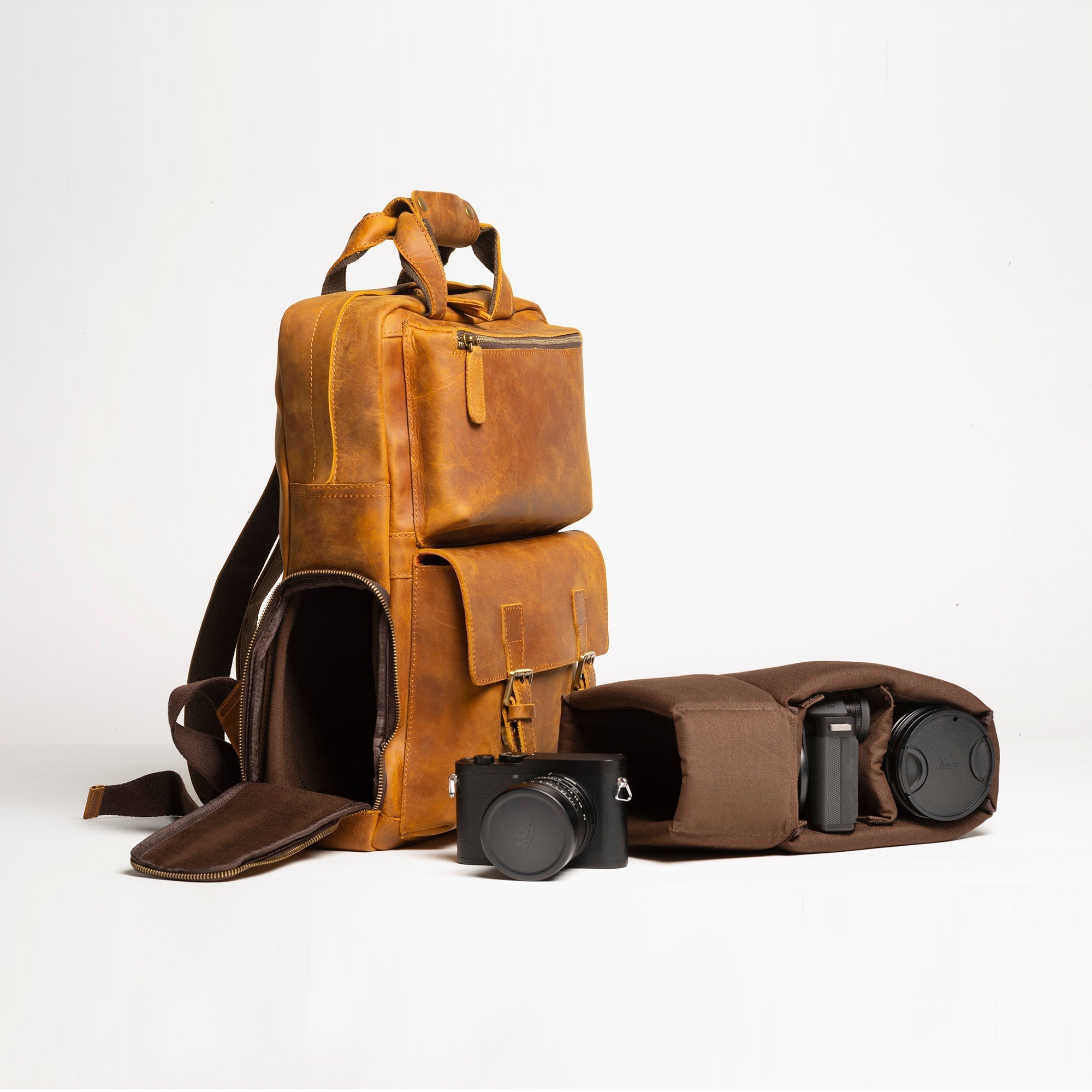 The MANN Bag | Large Capacity Leather Camera Backpack-thumbmail-1