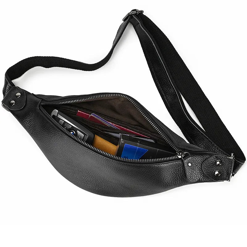 The Walcott Leather Waist Bag | Black Leather Fanny Pack-thumbmail-4