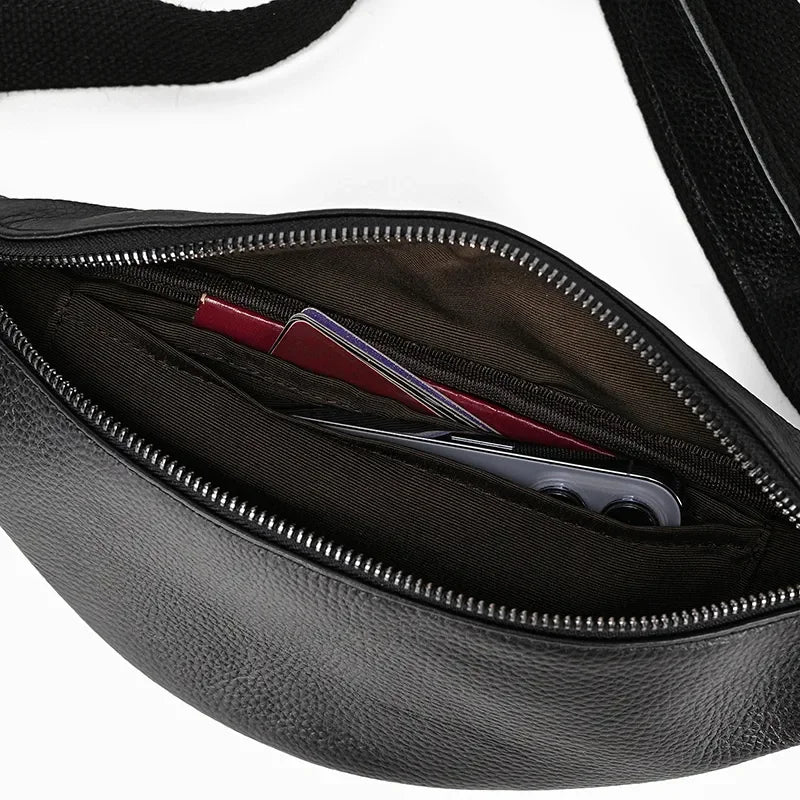 The Walcott Leather Waist Bag | Black Leather Fanny Pack-thumbmail-2