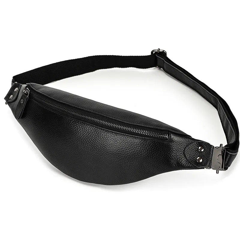 The Walcott Leather Waist Bag | Black Leather Fanny Pack-thumbmail-3
