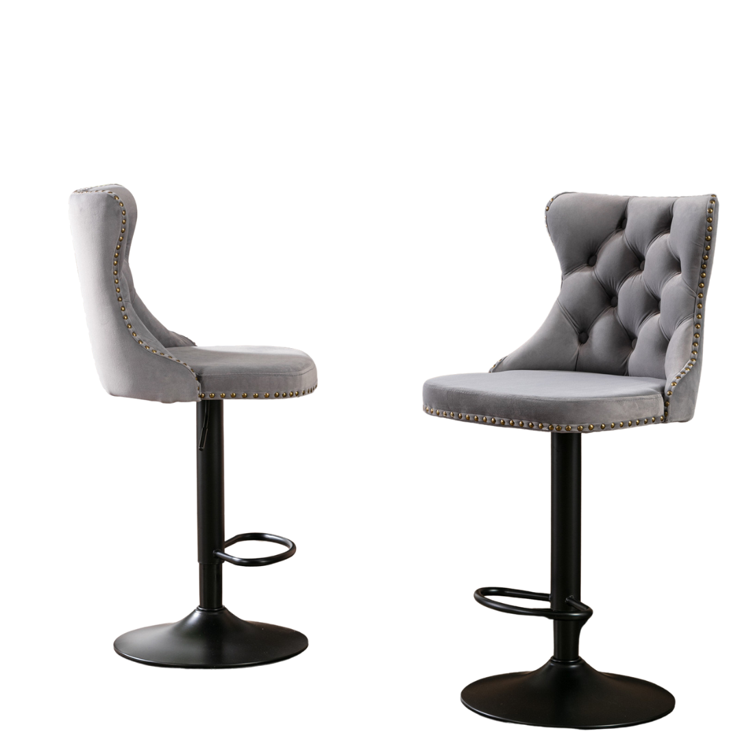 Set of 2 Swivel Velvet Barstools-thumbmail-7