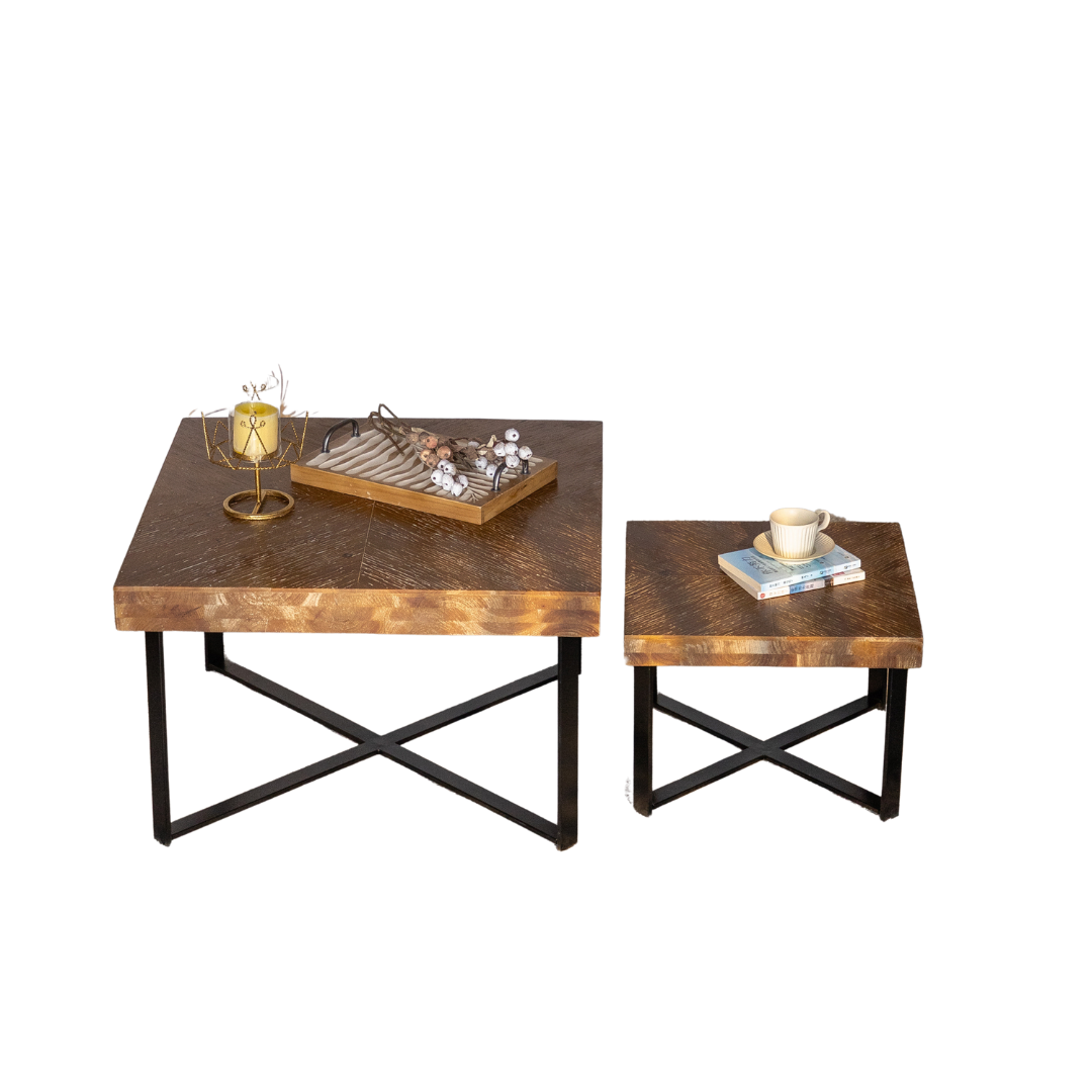 Modern Retro Splicing Square Coffee Table Set of 2-thumbmail-9