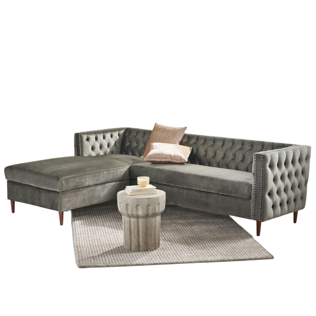 Tufted Velvet Sectional Storage Sofa With Chaise Lounge-thumbmail-10