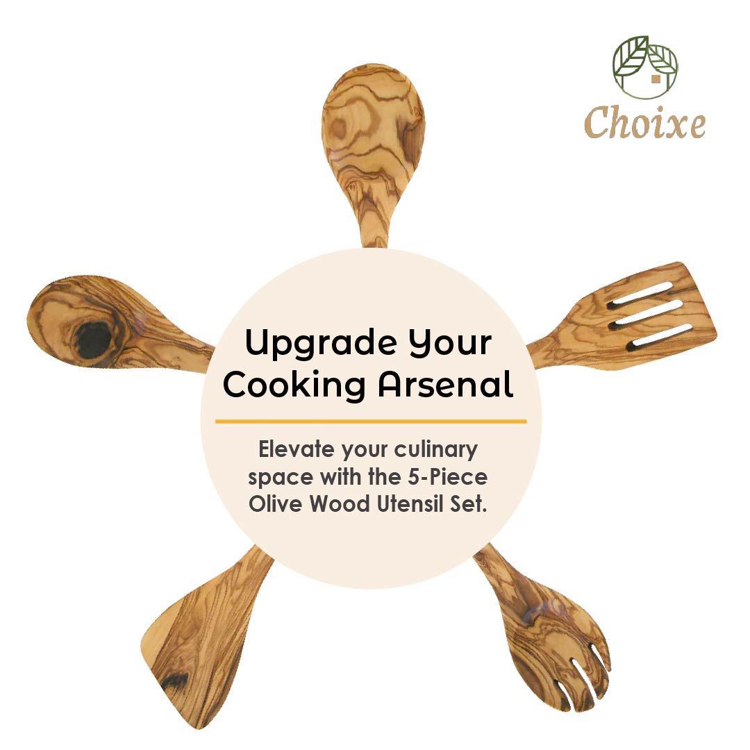 Olive Wood Kitchen Servers Set -5 Pcs-thumbmail-7