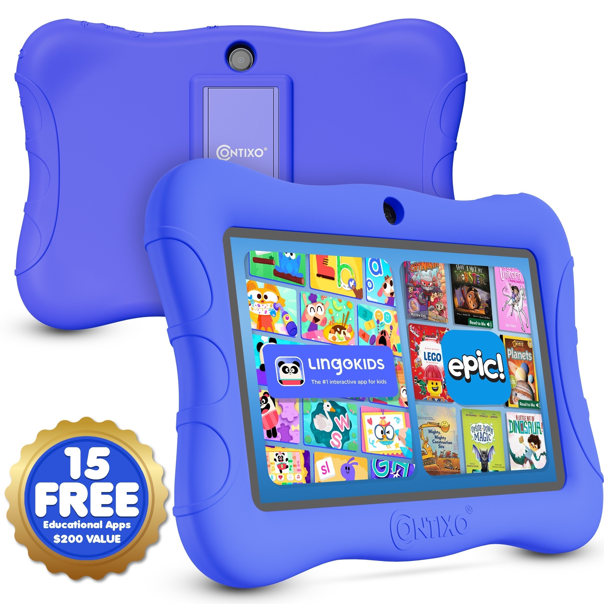 Contixo 7" Kids Tablet Bundle, 50 FREE Disney EBooks, Learning Android Tablet for Kids 3-12, 32GB, Parental Controls, Kid-Proof Case With Kickstand, Includes Headphones, Carrying Case-thumbmail-10
