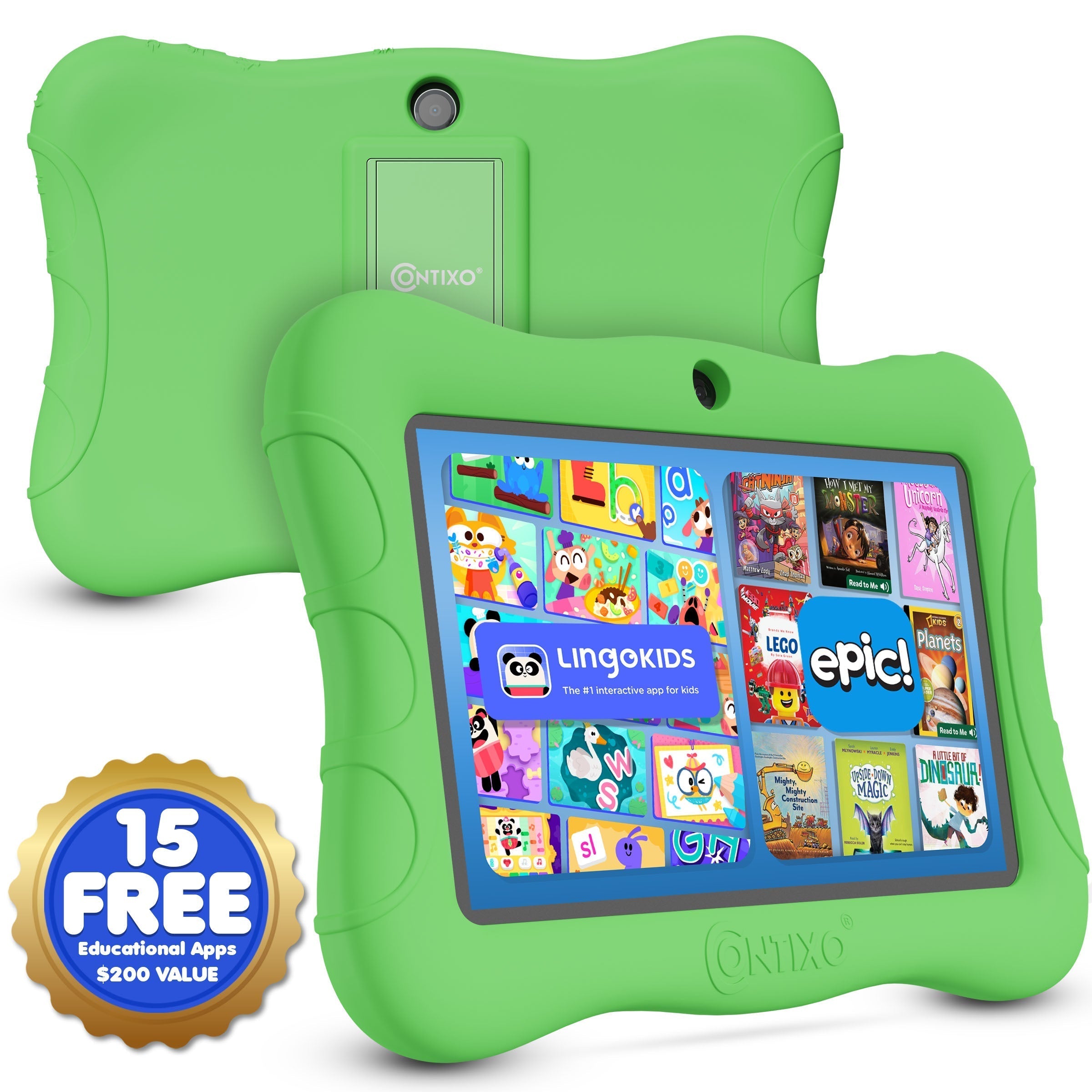 Contixo 7" Kids Tablet Bundle, 50 FREE Disney EBooks, Learning Android Tablet for Kids 3-12, 32GB, Parental Controls, Kid-Proof Case With Kickstand, Includes Headphones, Carrying Case-thumbmail-11