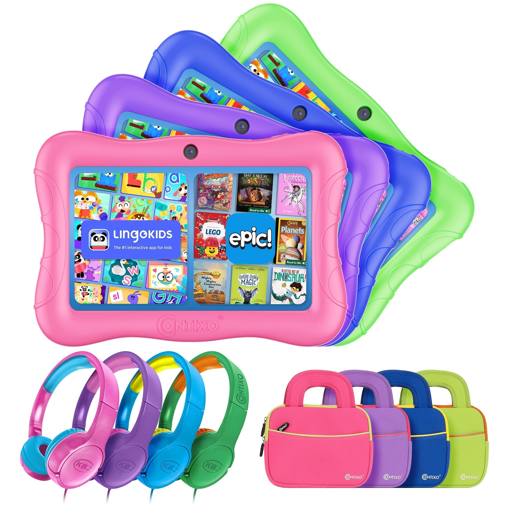 Contixo 7" Kids Tablet Bundle, 50 FREE Disney EBooks, Learning Android Tablet for Kids 3-12, 32GB, Parental Controls, Kid-Proof Case With Kickstand, Includes Headphones, Carrying Case-thumbmail-16
