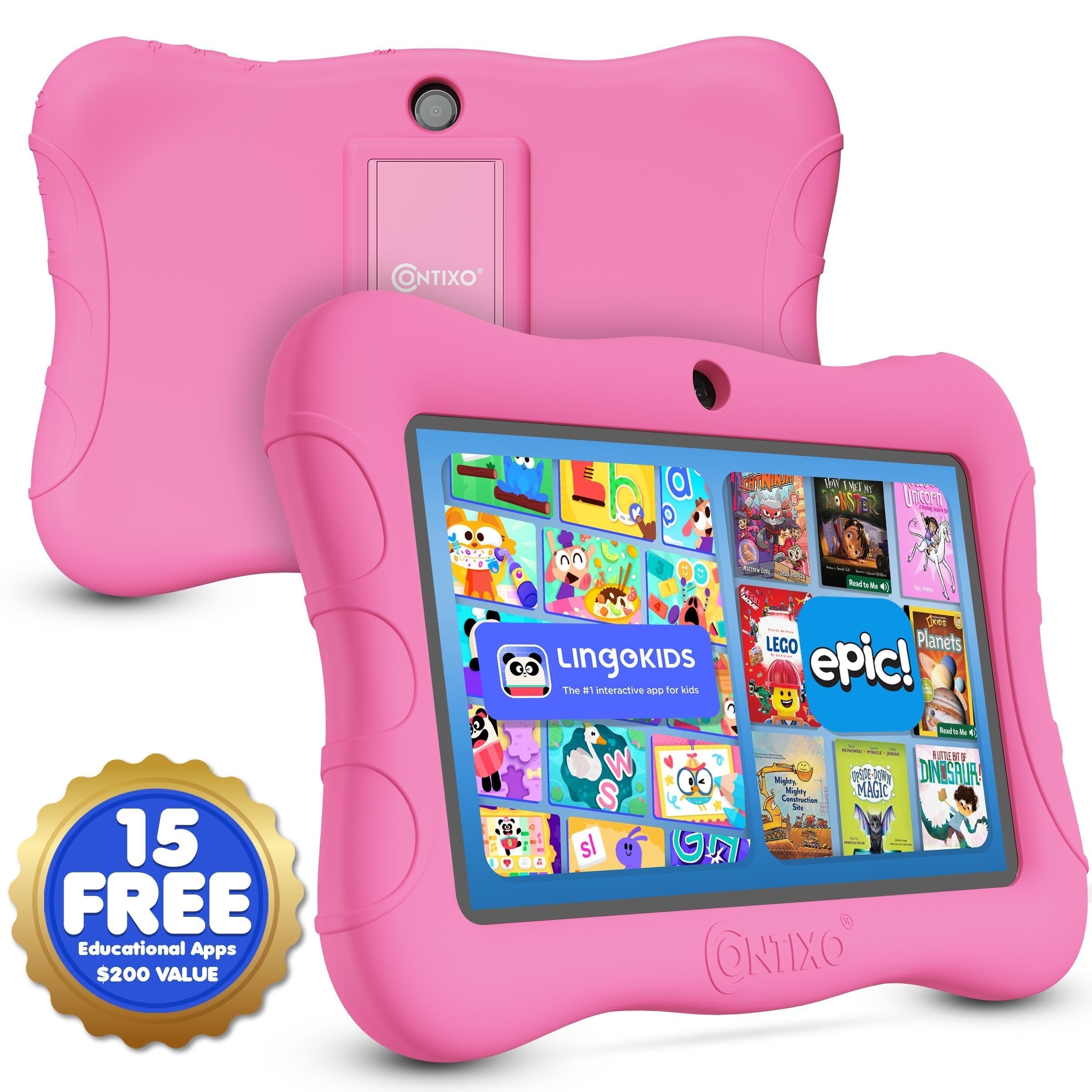 Contixo 7" Kids Tablet Bundle, 50 FREE Disney EBooks, Learning Android Tablet for Kids 3-12, 32GB, Parental Controls, Kid-Proof Case With Kickstand, Includes Headphones, Carrying Case-thumbmail-12
