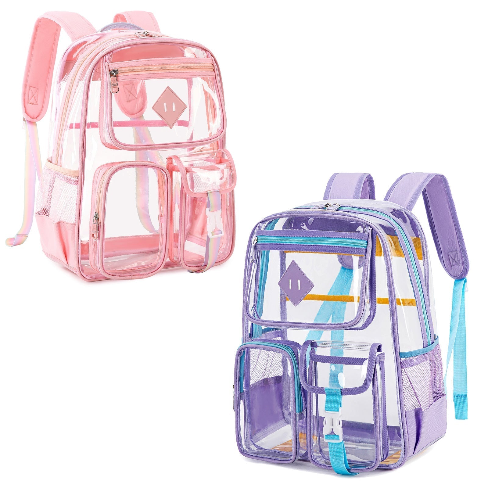 Contixo Heavy Duty Clear Backpack - PVC Transparent, Stadium Ap-thumbmail-1