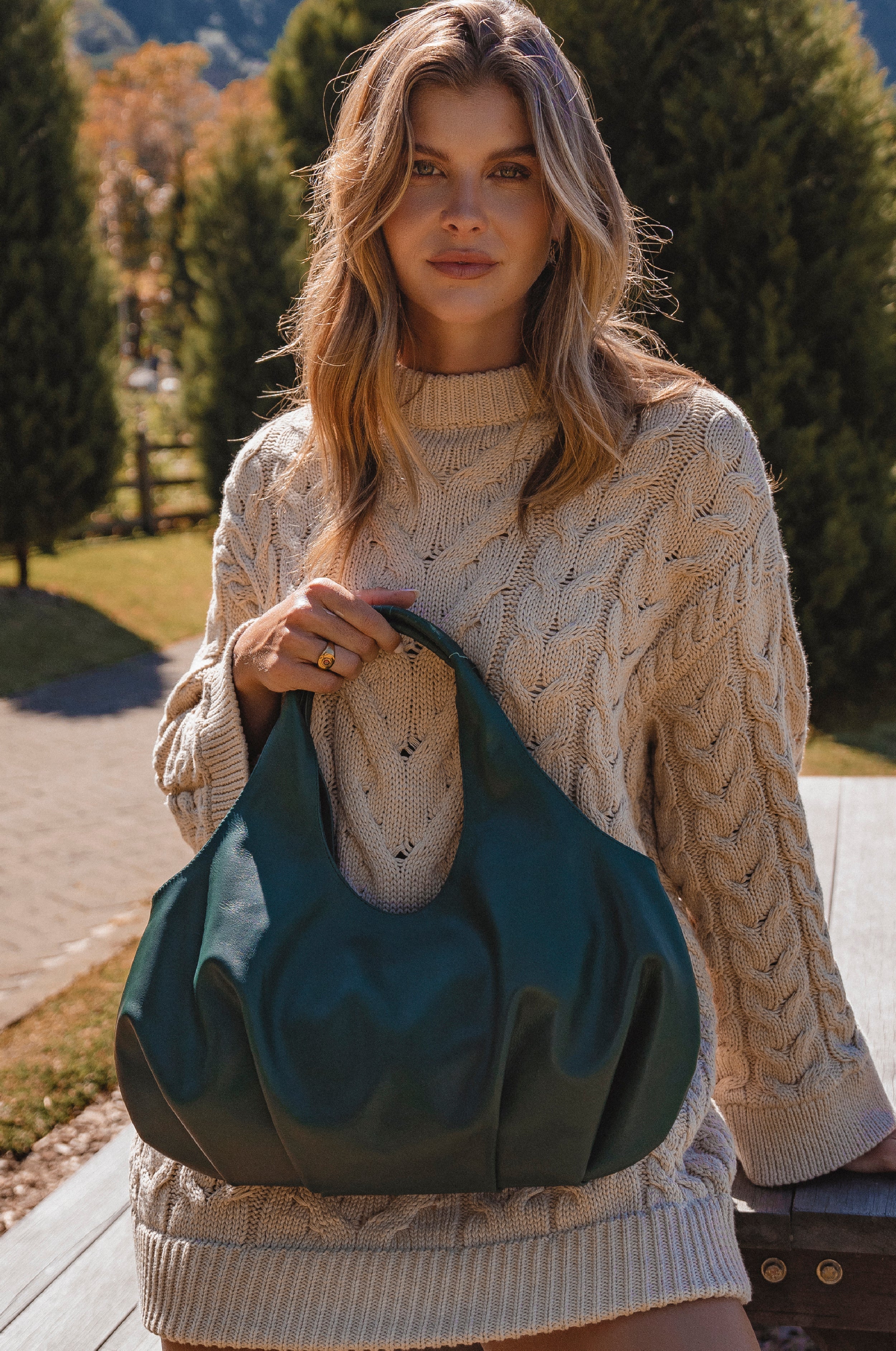 Velara Small Slouchy Leather Tote-thumbmail-5