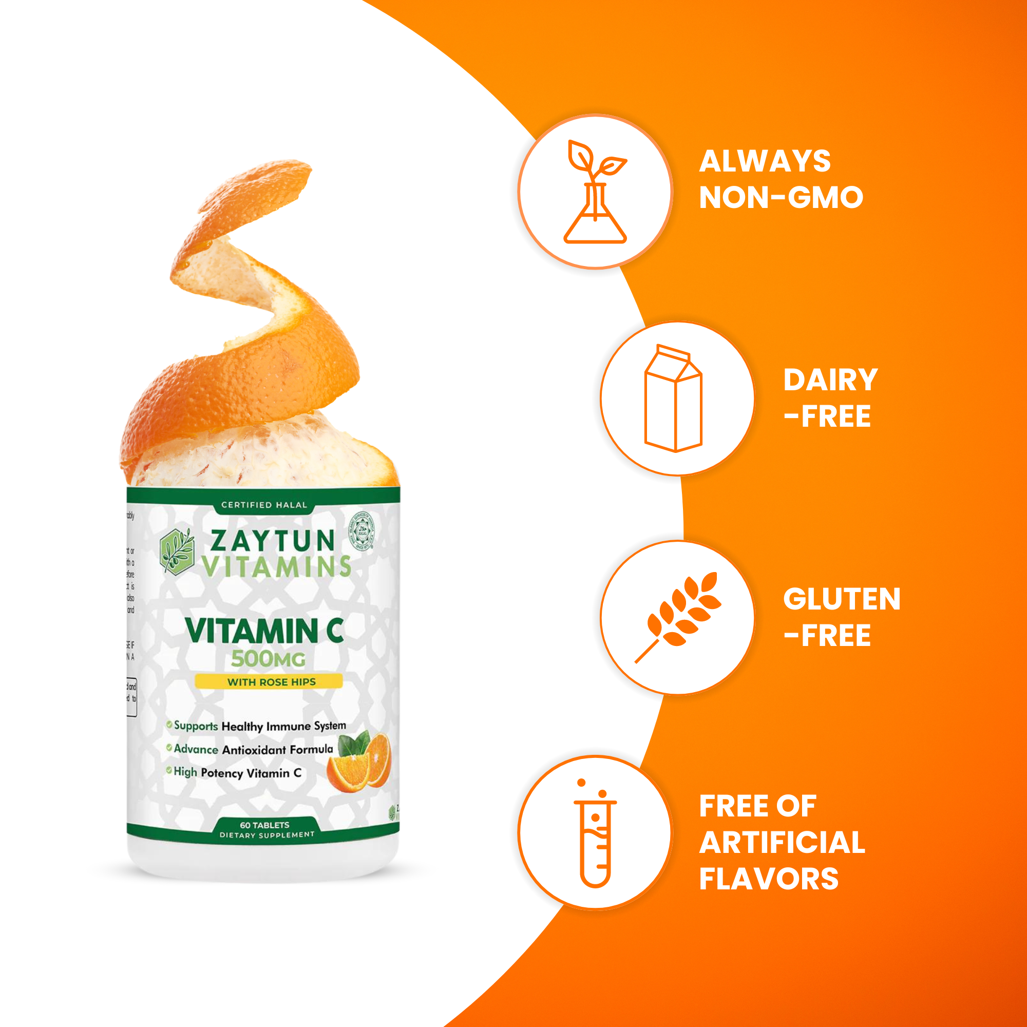 Halal Vitamin C 500mg Tablets (3-Pack)-thumbmail-2