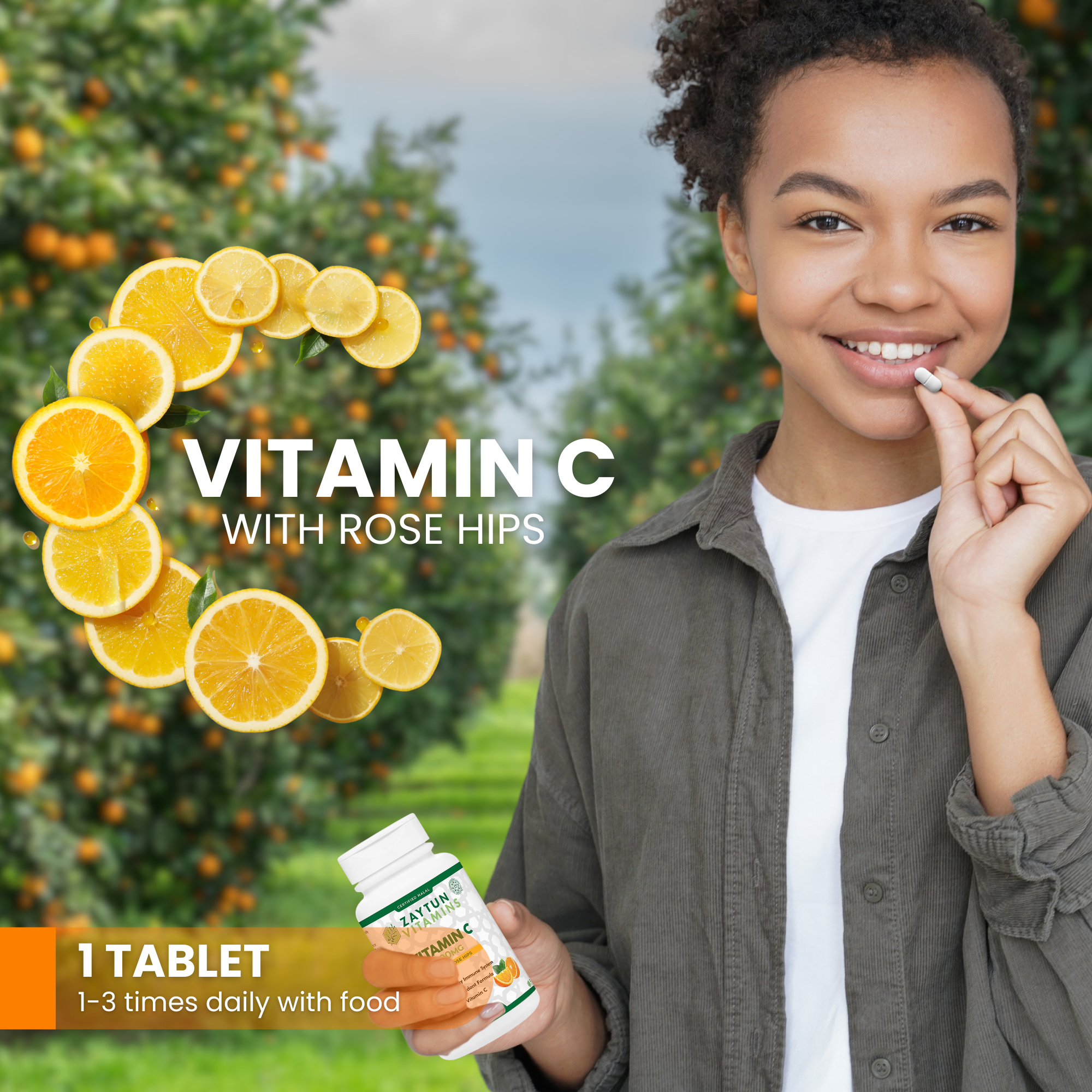 Halal Vitamin C 500mg Tablets (3-Pack)-thumbmail-1