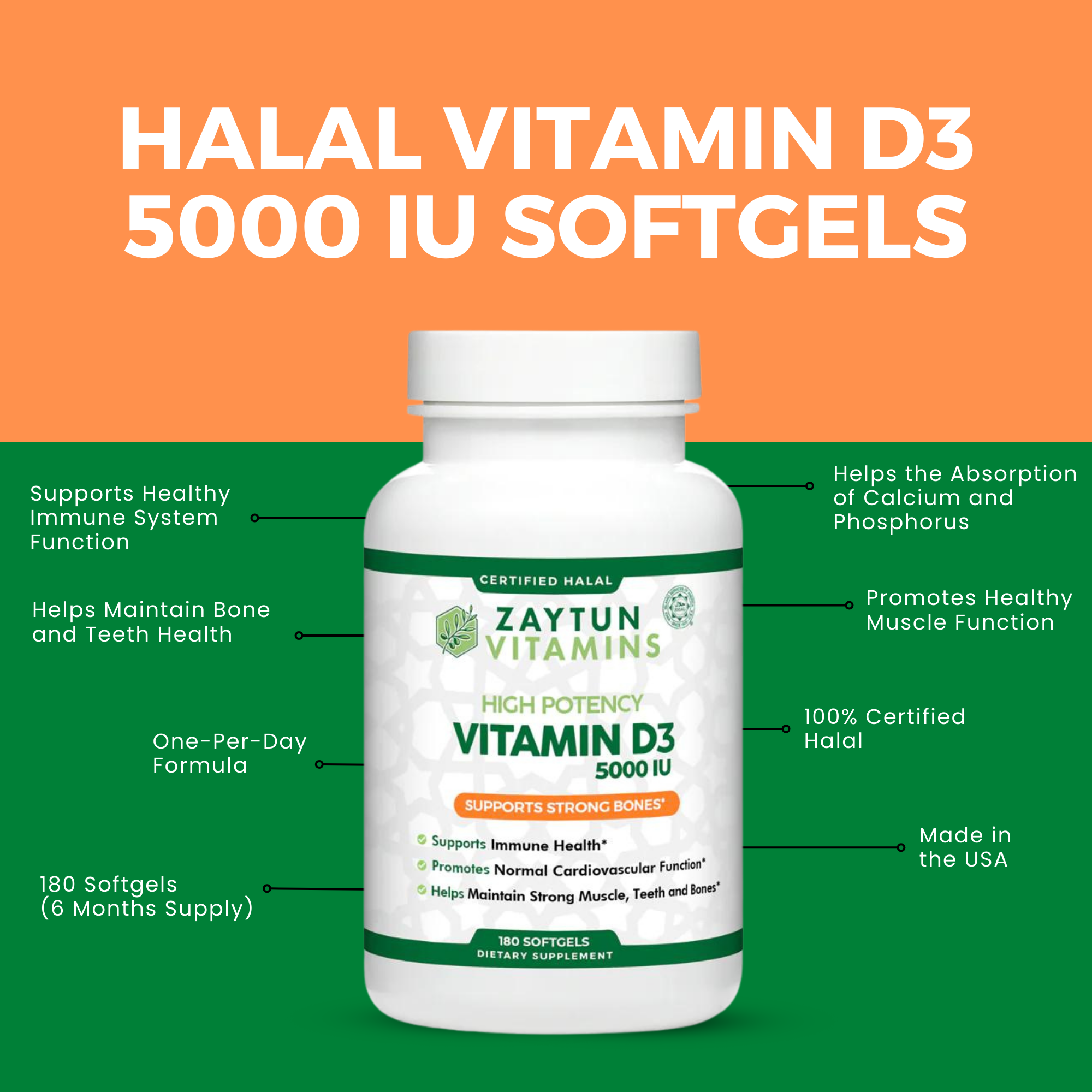 Halal Vitamin D3 5000 IU Softgels (3Pack)-thumbmail-4