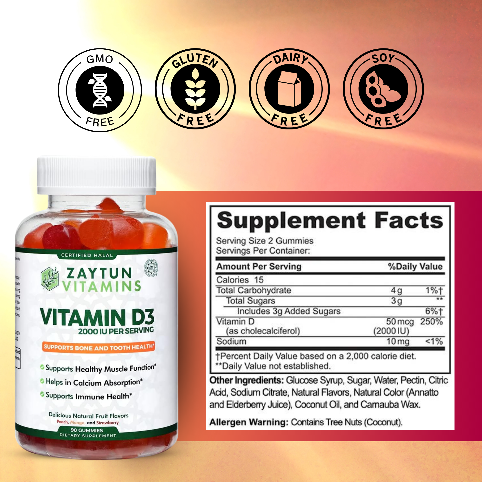 Halal Vitamin D3 2000IU Gummies (3Pack)-thumbmail-6
