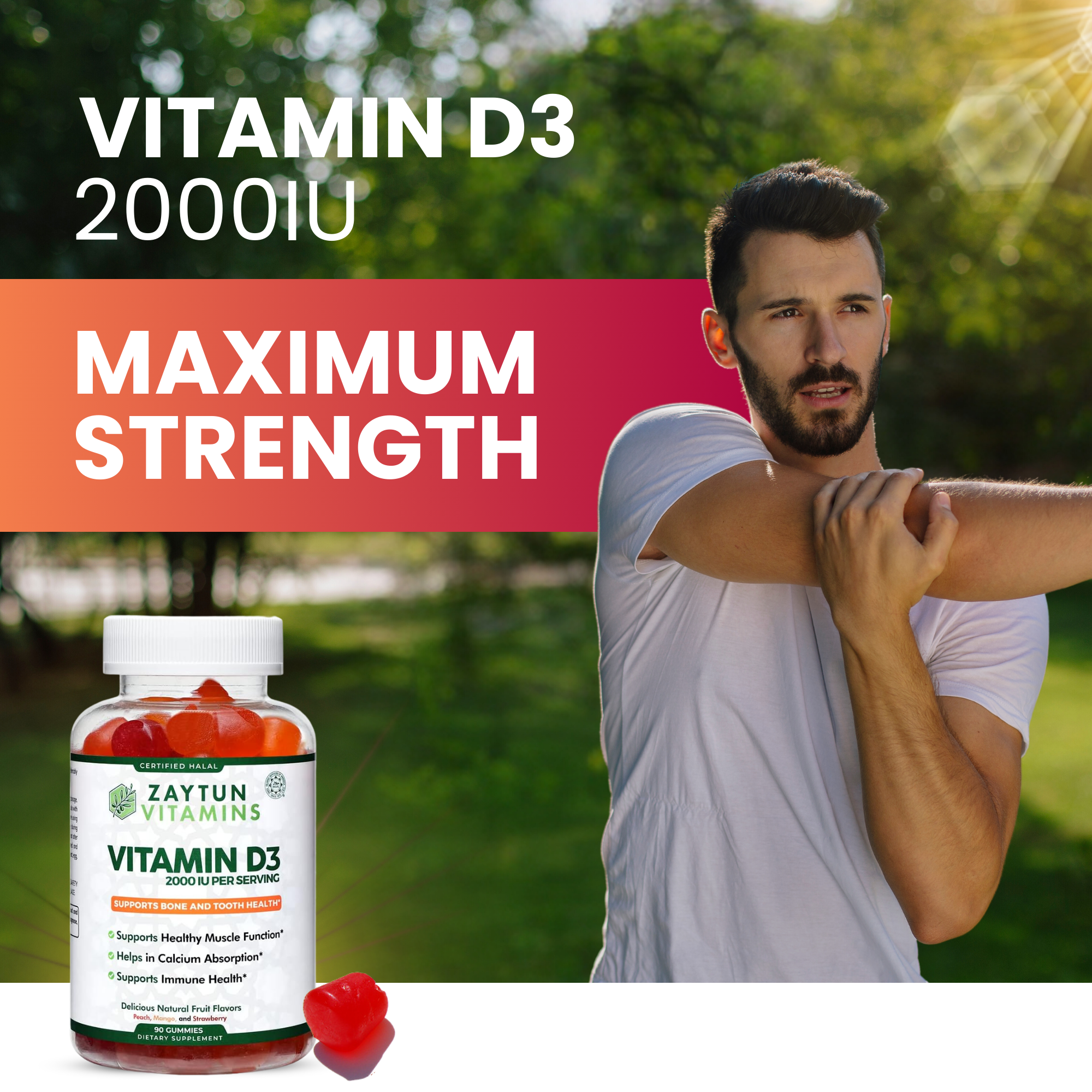 Halal Vitamin D3 2000IU Gummies (3Pack)-thumbmail-4