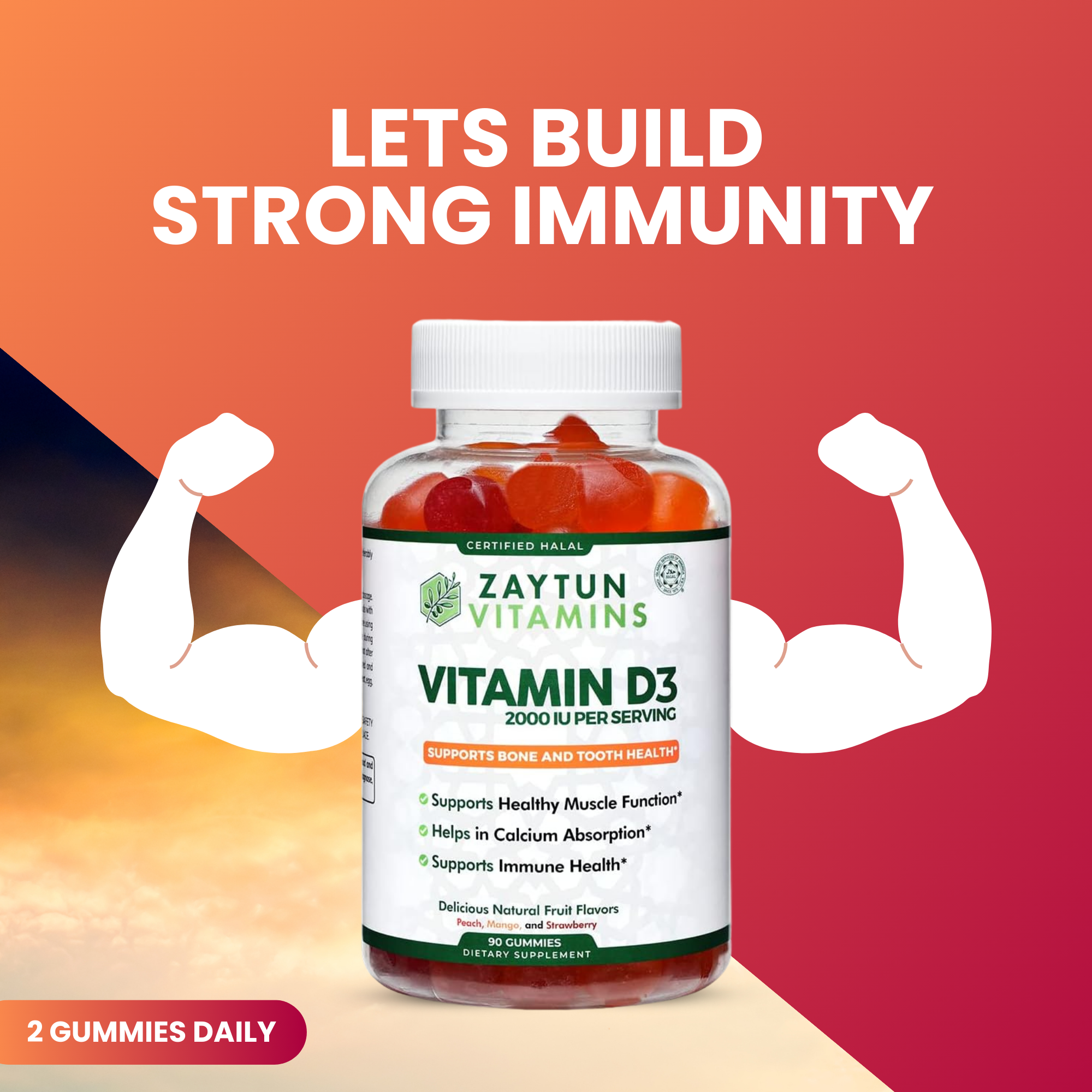 Halal Vitamin D3 2000IU Gummies-thumbmail-4
