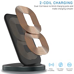 Contixo W3 Fast Wireless Charging Stand, Qi Compatible for Smartphones-thumbmail-3
