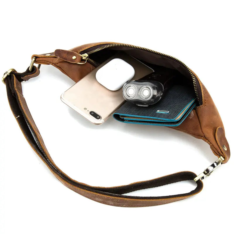 Wagner Leather Waist Bag | Full Grain Leather Fanny Pack-thumbmail-2