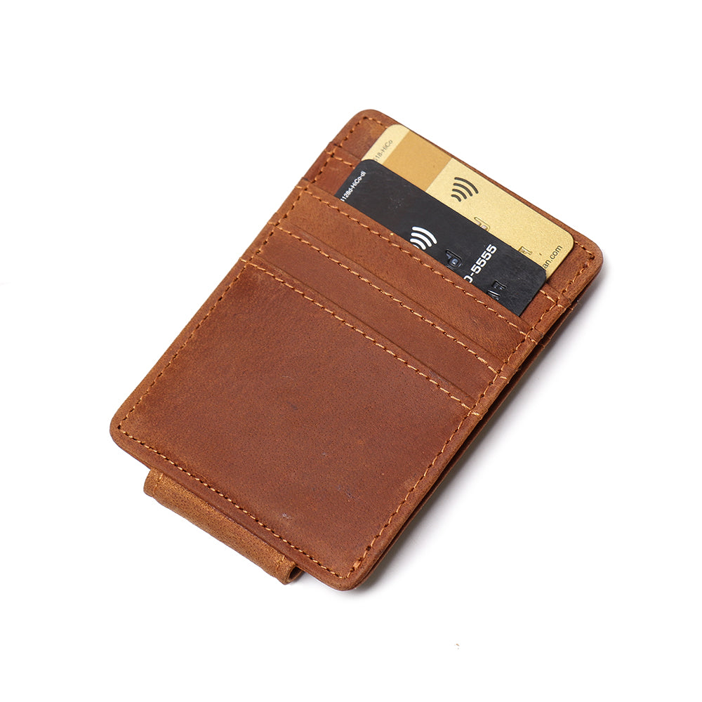 The Walden | Handmade Leather Front Pocket Wallet With Money Clip-thumbmail-9