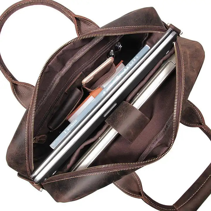 The Welch Briefcase | Vintage Leather Messenger Bag-thumbmail-7