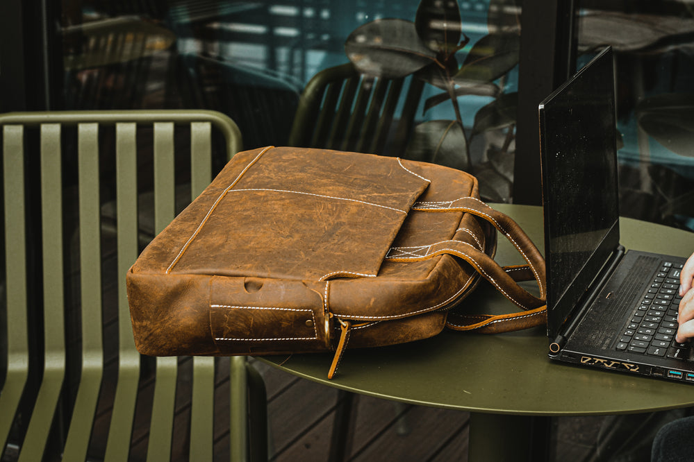 The Welch Briefcase | Vintage Leather Messenger Bag-thumbmail-3