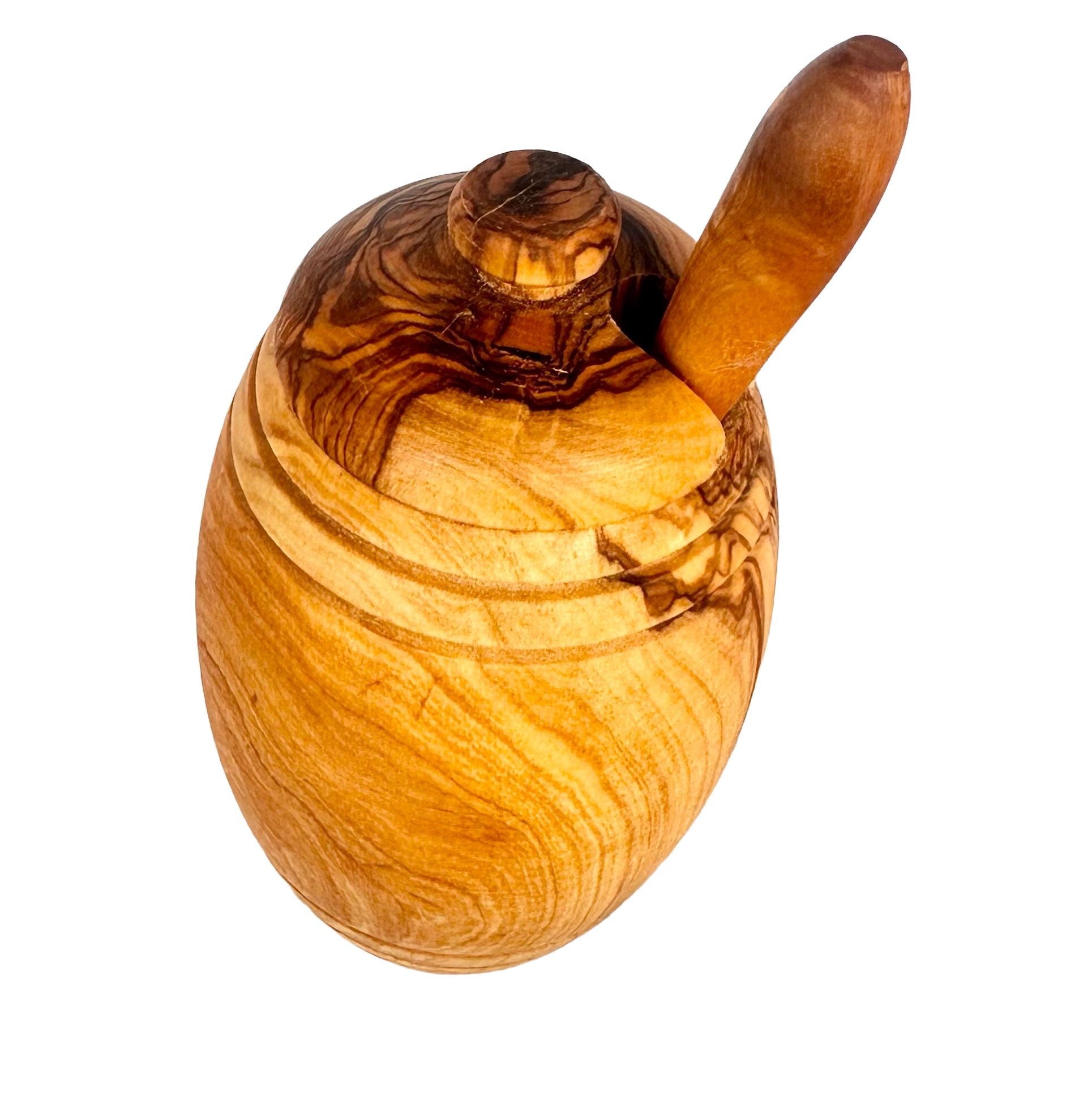 Olive Wood Honey Pot W/Honey Dipper-thumbmail-7