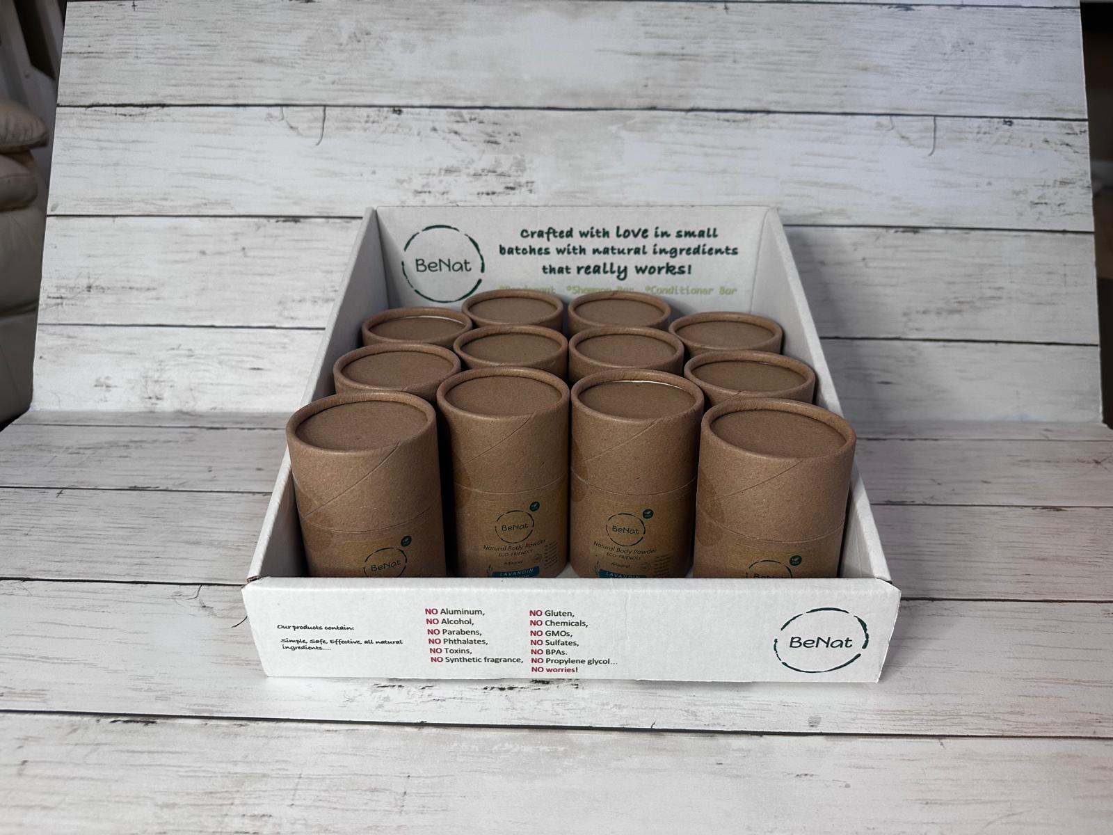 BeNat Eco-Friendly, All-Natural Body Powder Deodorant Retail Display Box-thumbmail-3