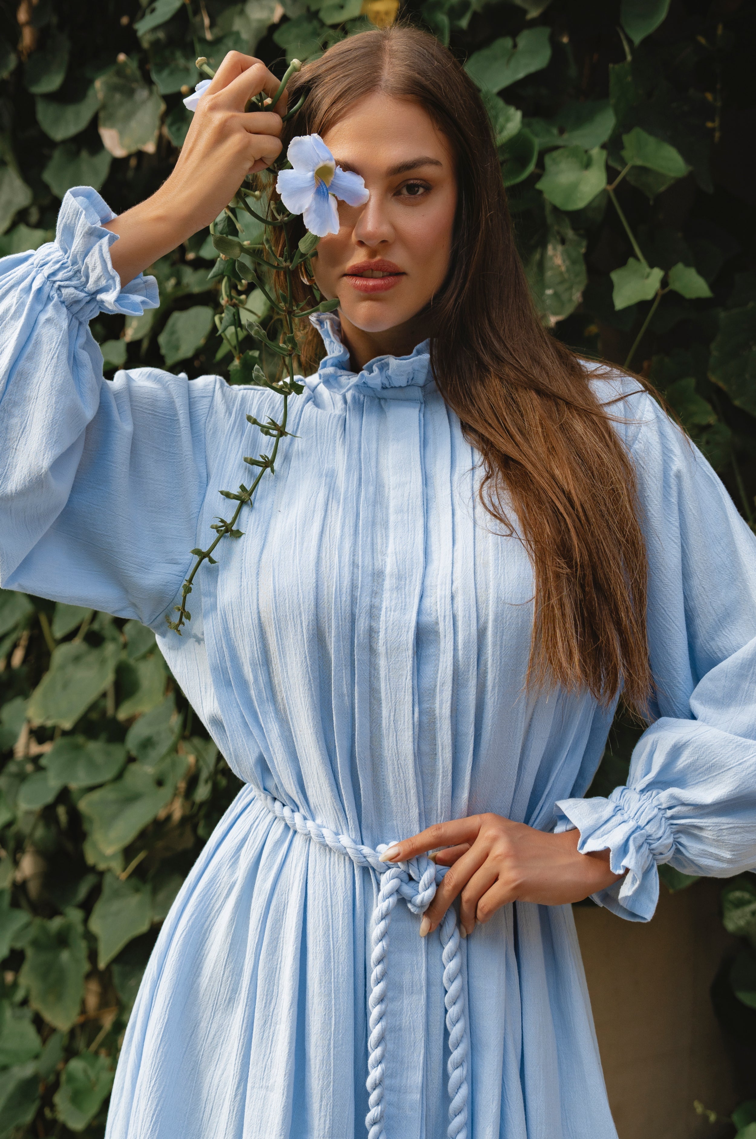 Yasmina Ruffle Linen Dress-thumbmail-7