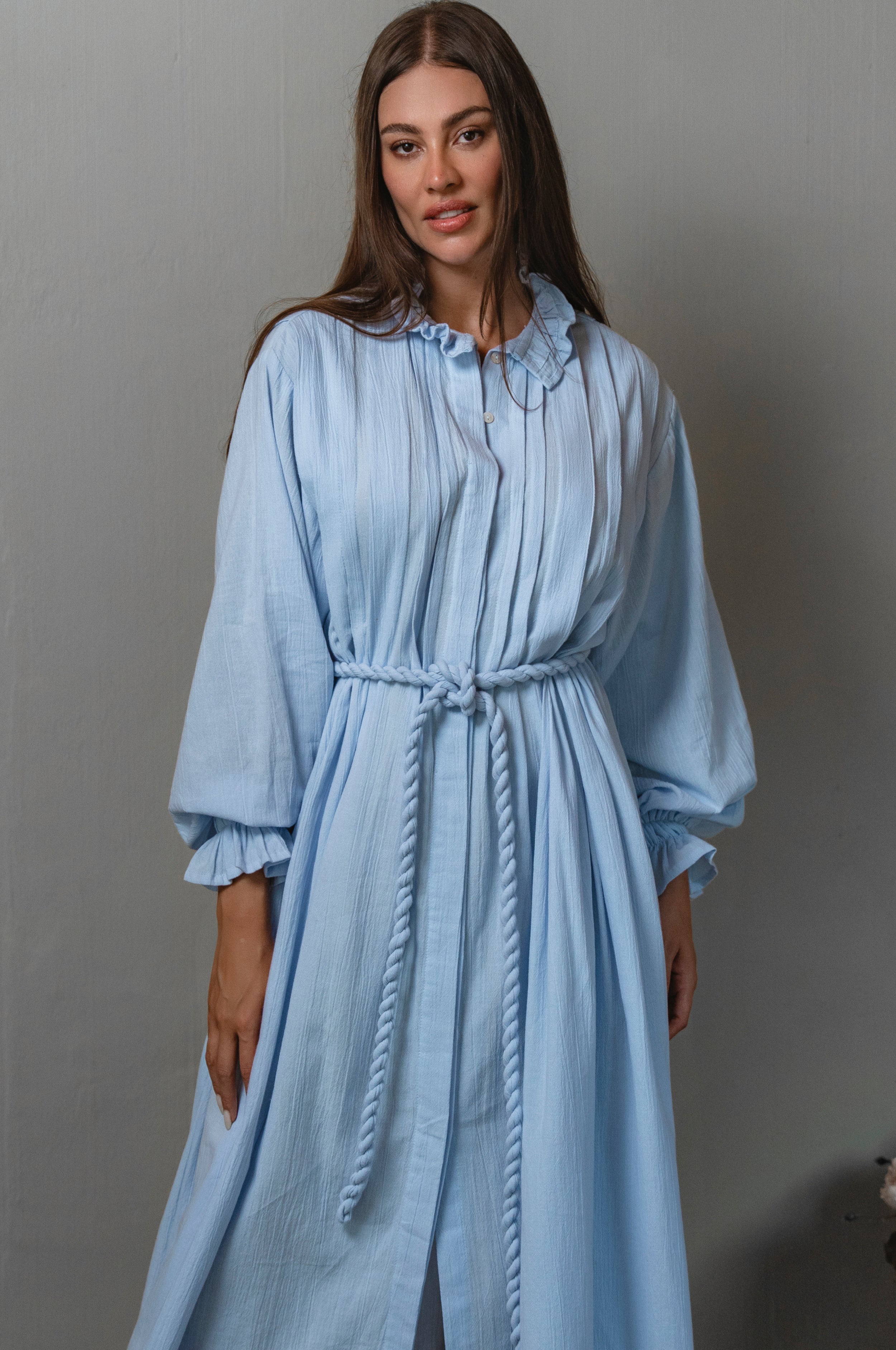Yasmina Ruffle Linen Dress-thumbmail-9