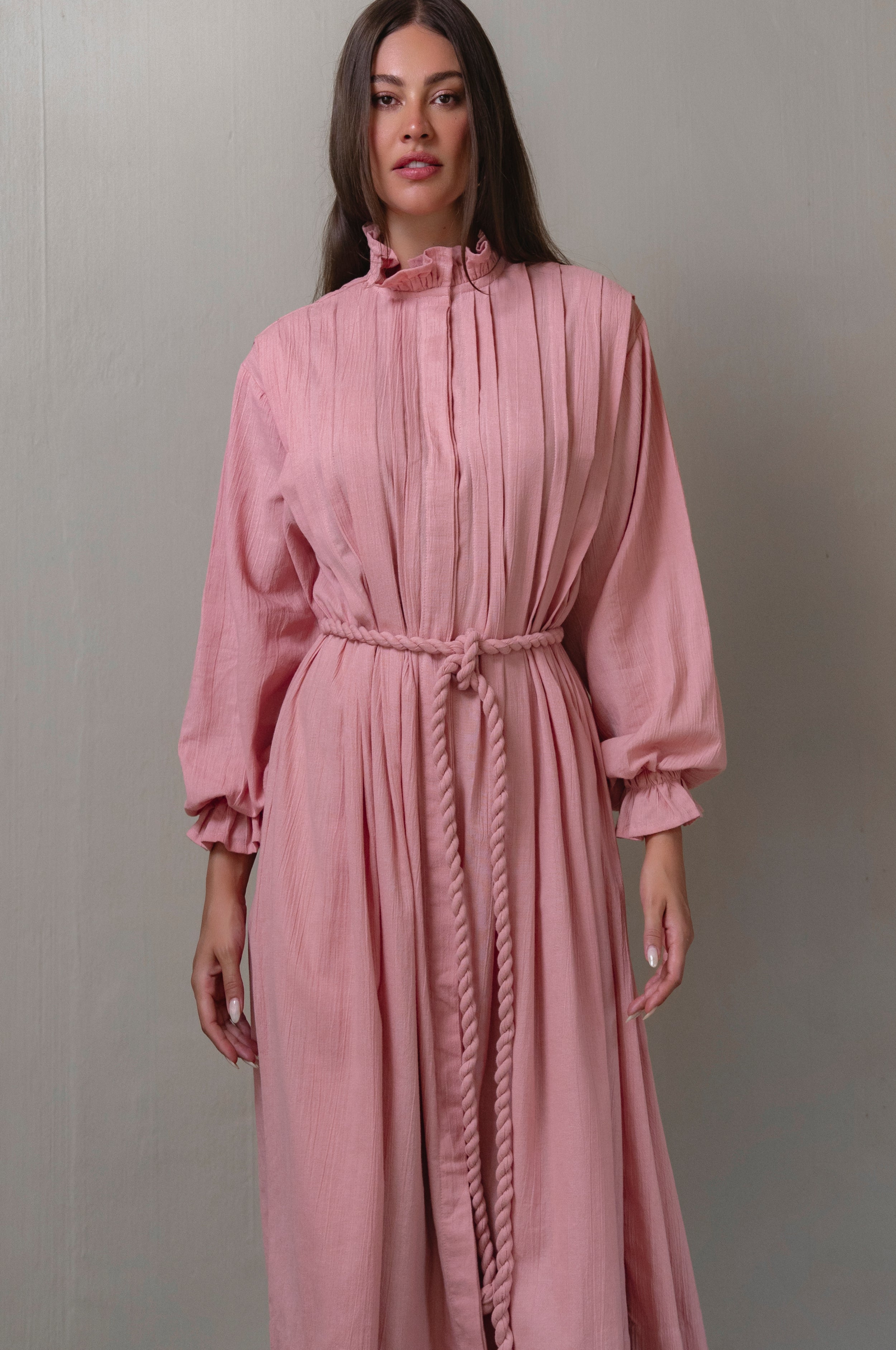Yasmina Ruffle Linen Dress-thumbmail-8